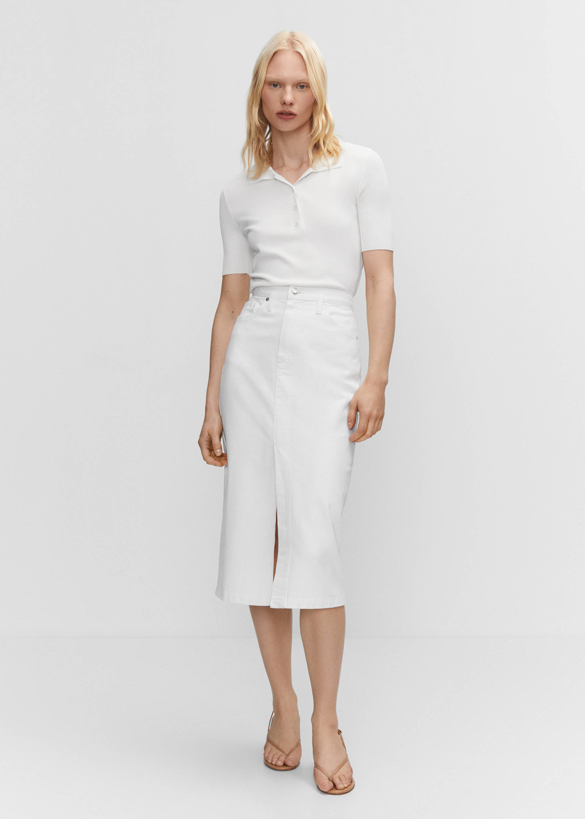 Denim midi-skirt - General plane