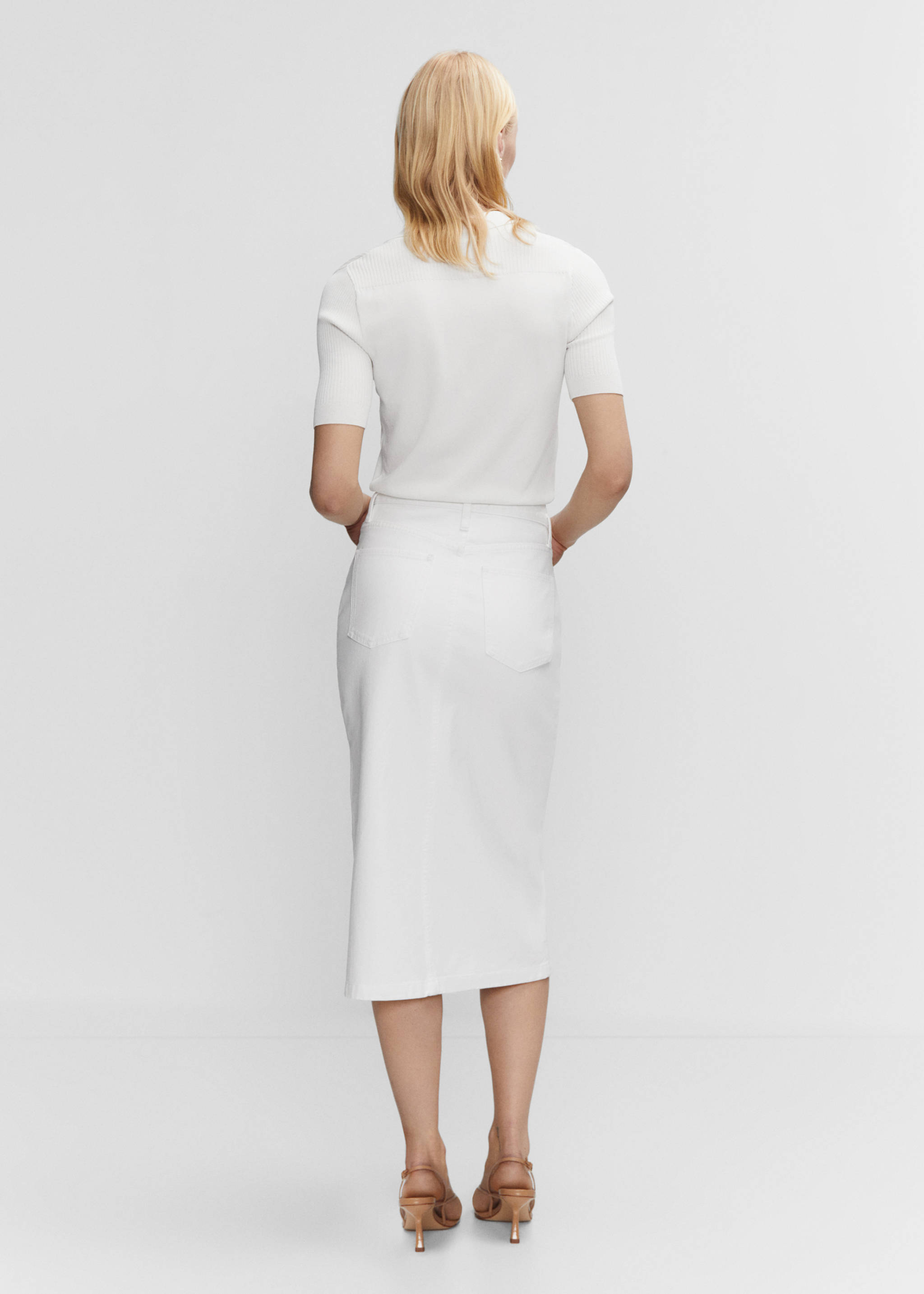 Denim midi-skirt - Reverse of the article