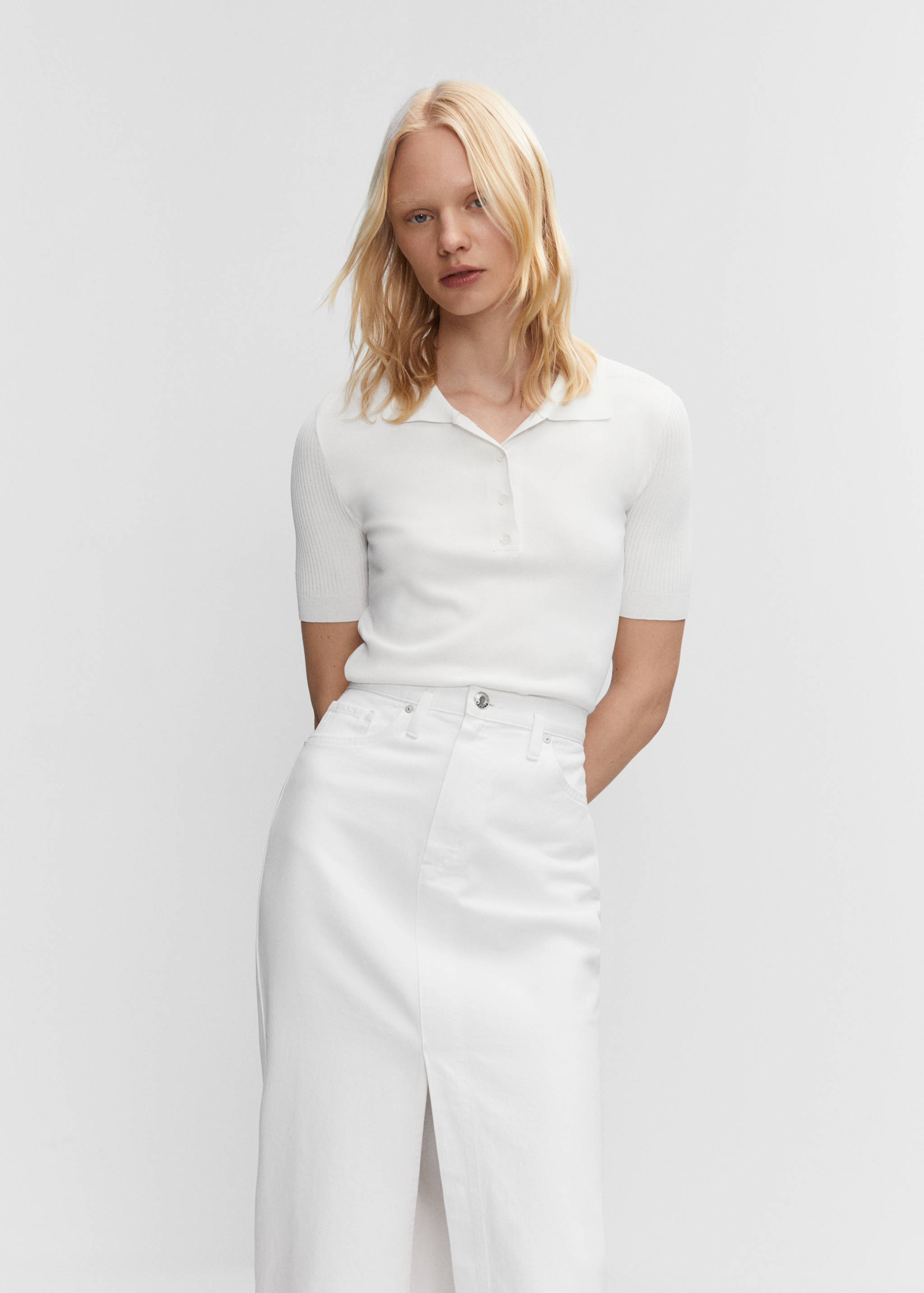 Denim midi-skirt - Details of the article 1