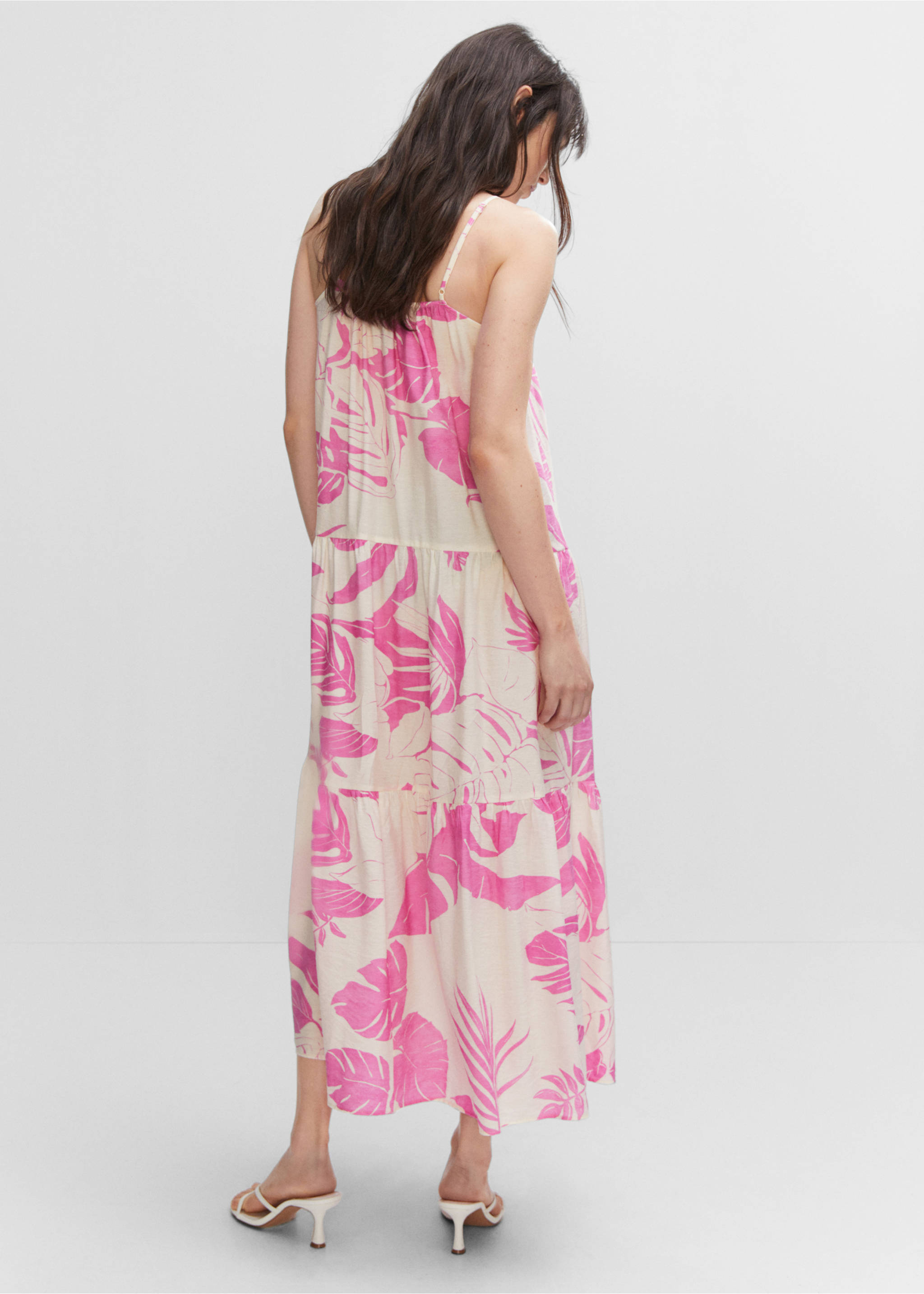 Long printed dress - Reverse of the article, Pink. Ref: 57000249-00.