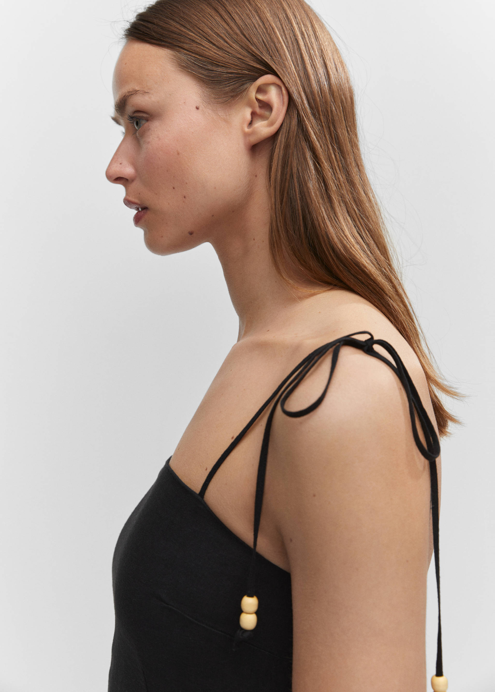 Linen dress with bead detail - Details of the article 1