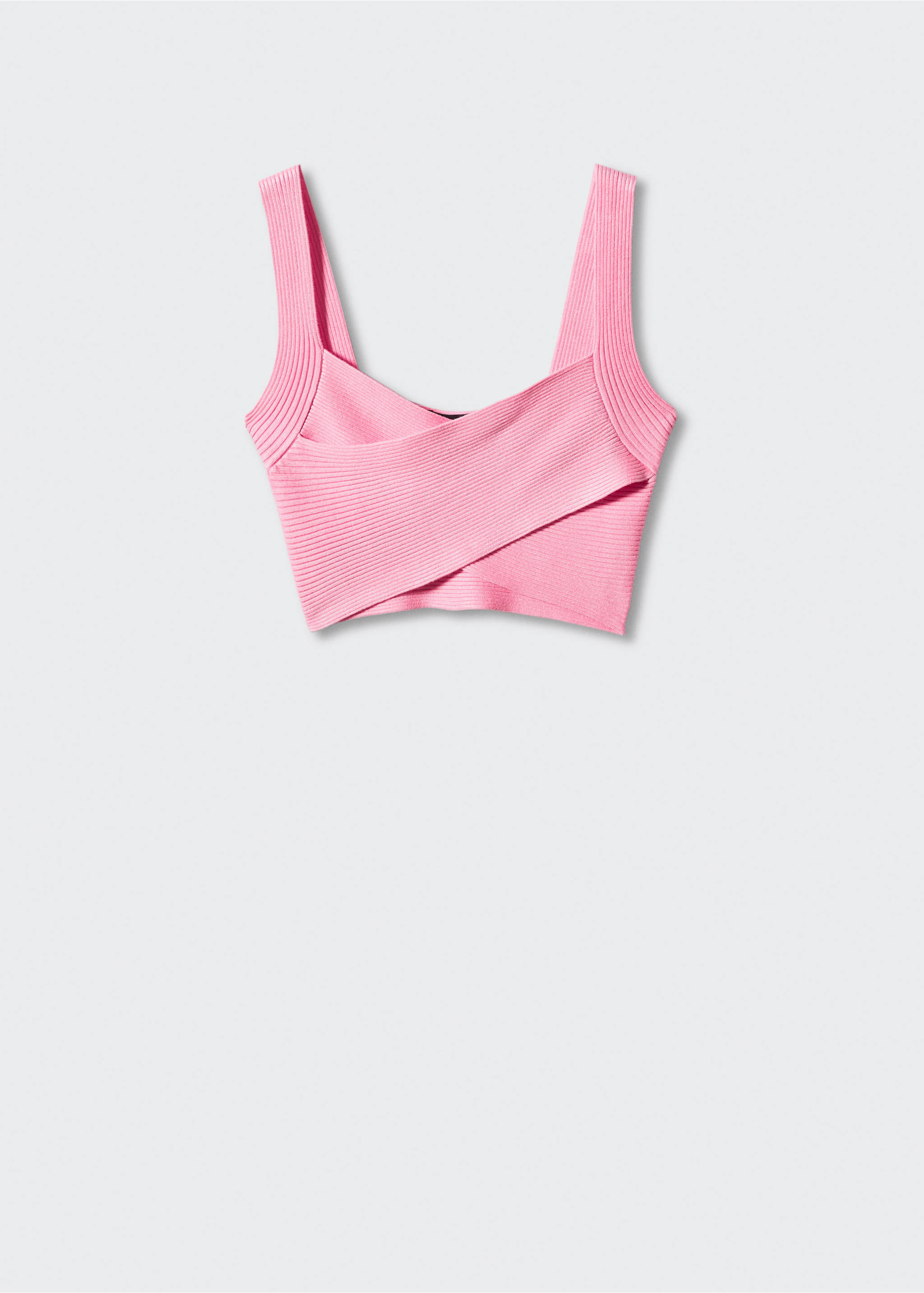 Knitted wrap top - Article without model, Pastel Pink. Ref: 57000258-00.