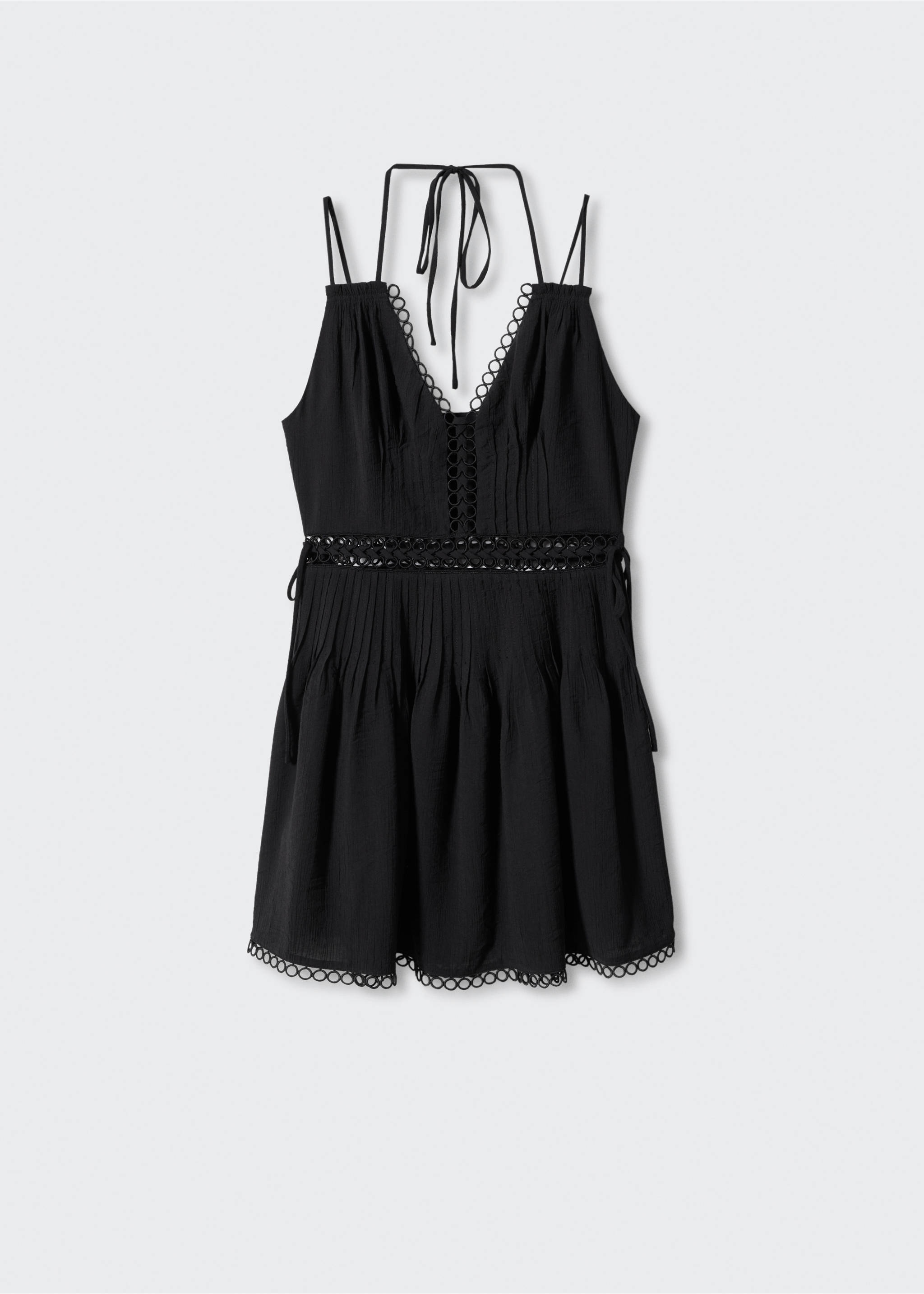 Openwork dress with double straps - Article without model, Black. Ref: 57000271-00.