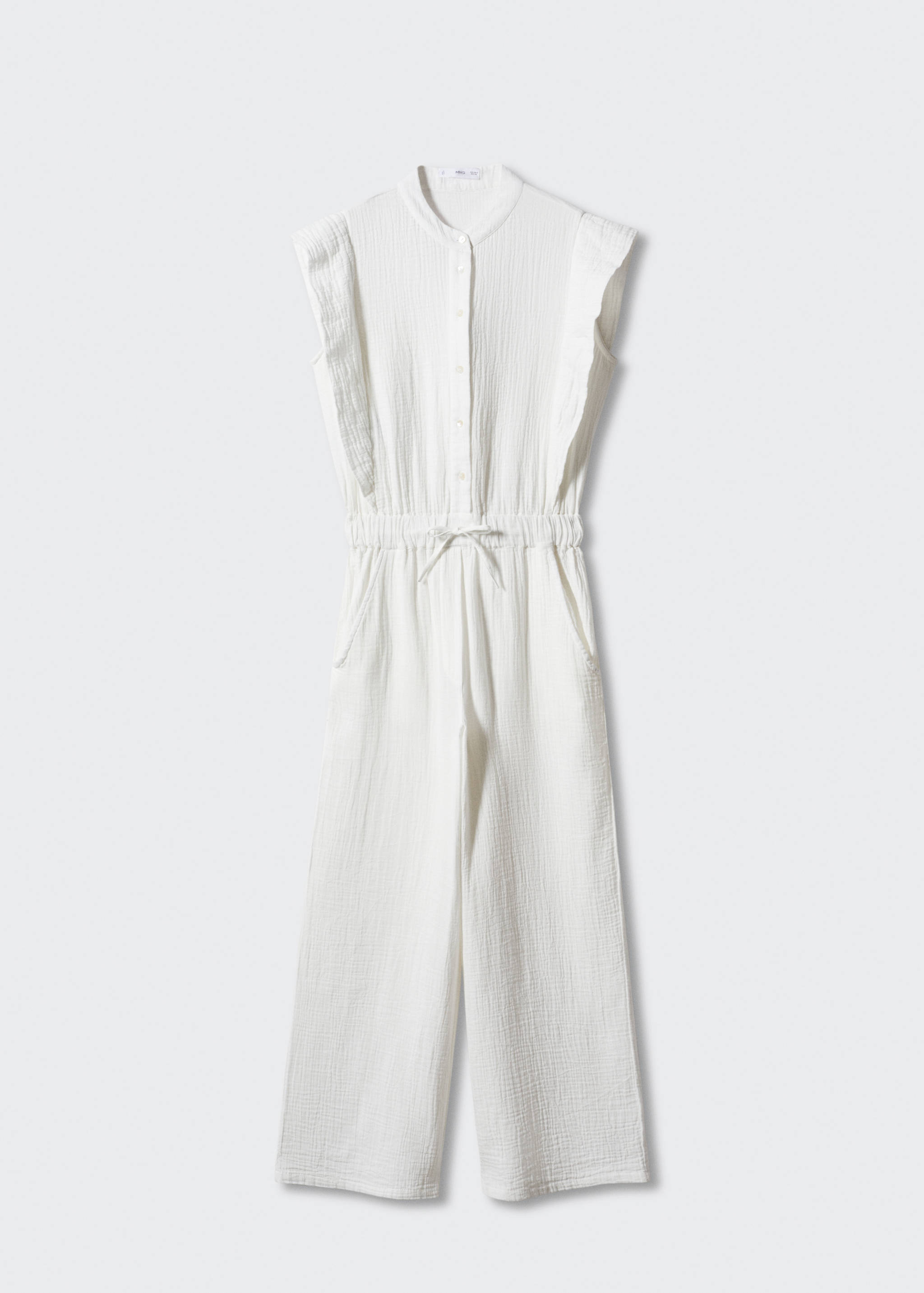 Textured jumpsuit with button - Article without model