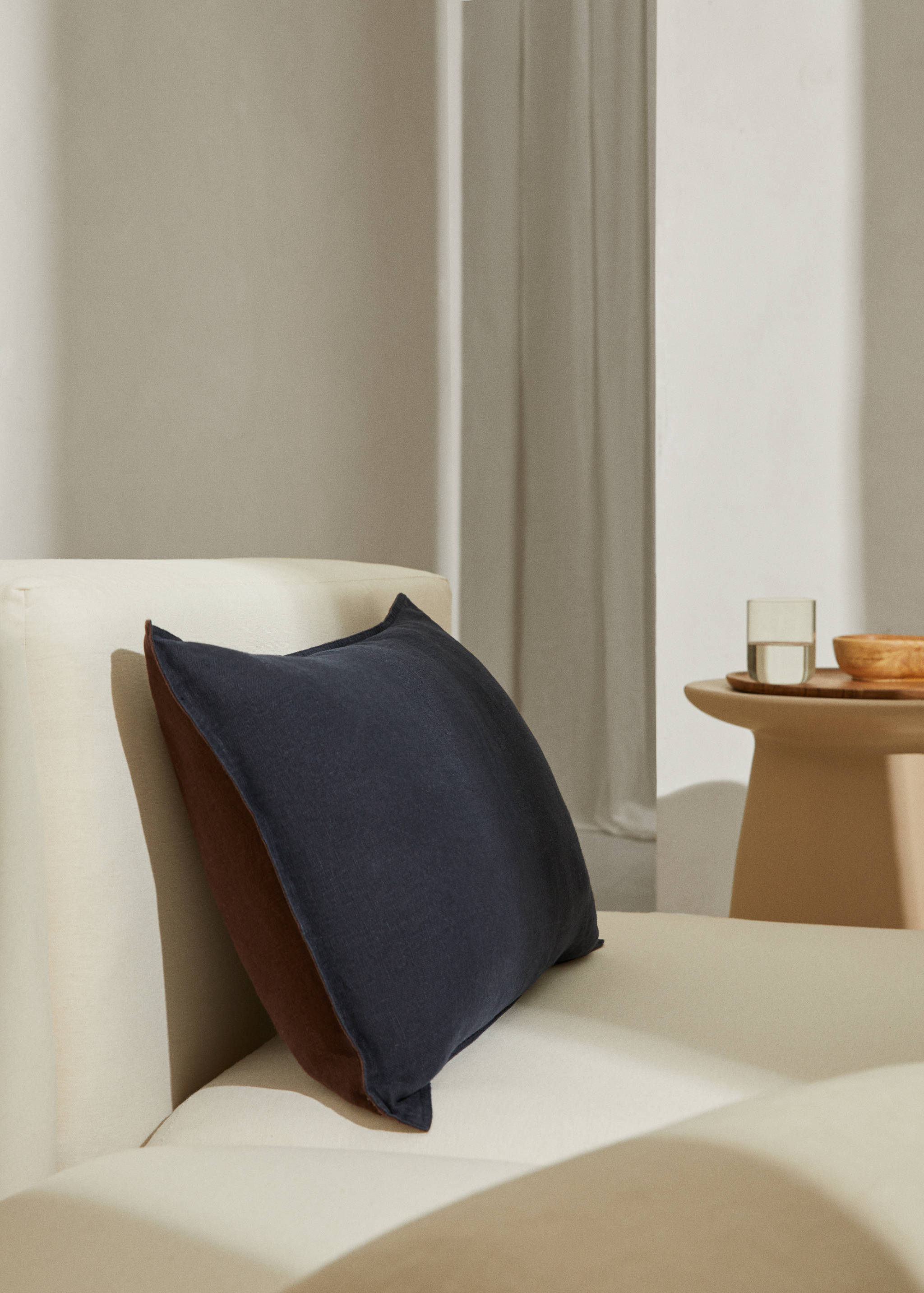 100% linen two-tone cushion case 40x60cm - General plane