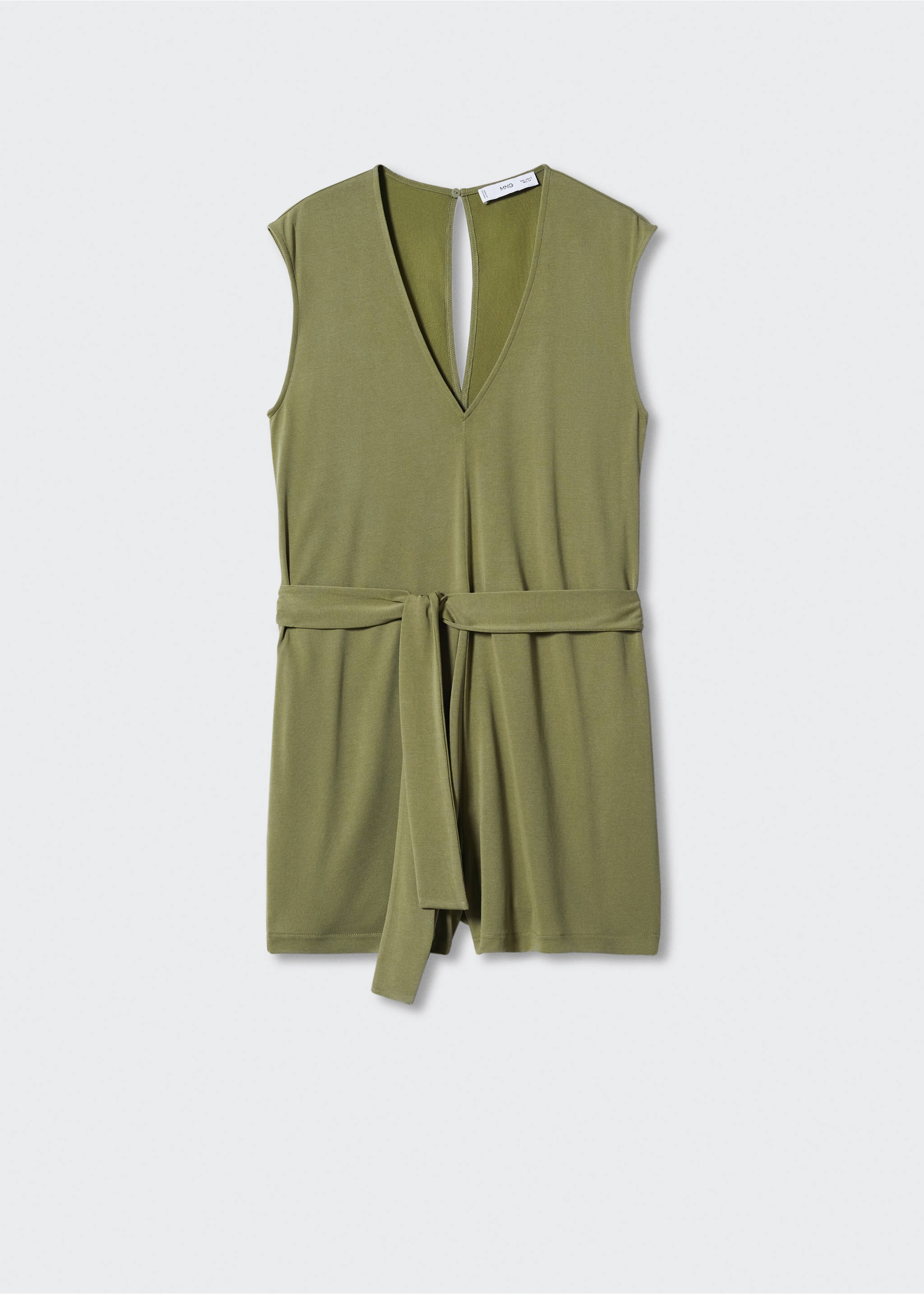 Modal jumpsuit with tie - Article without model, Khaki. Ref: 57000316-00.