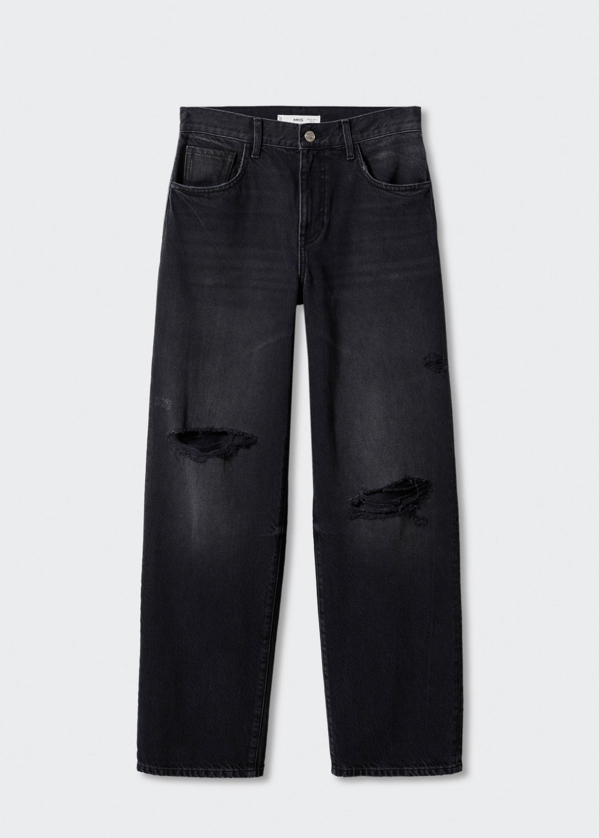 Decorative ripped wide leg jeans - Article without model