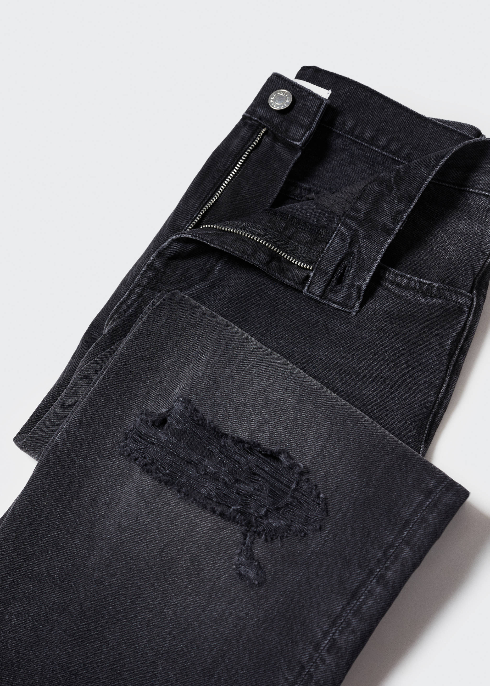 Decorative ripped wide leg jeans - Details of the article 8