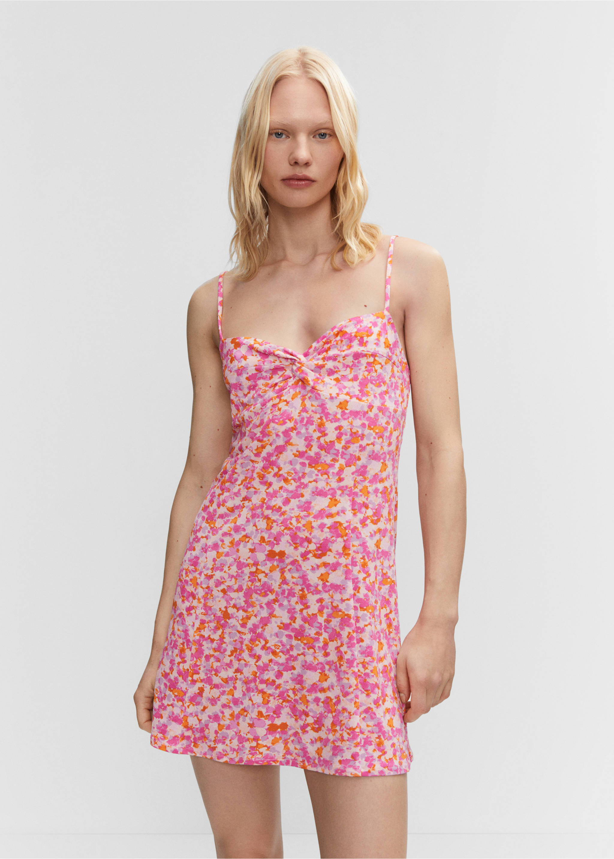 Printed short dress - Medium plane, Pink. Ref: 57000352-00.