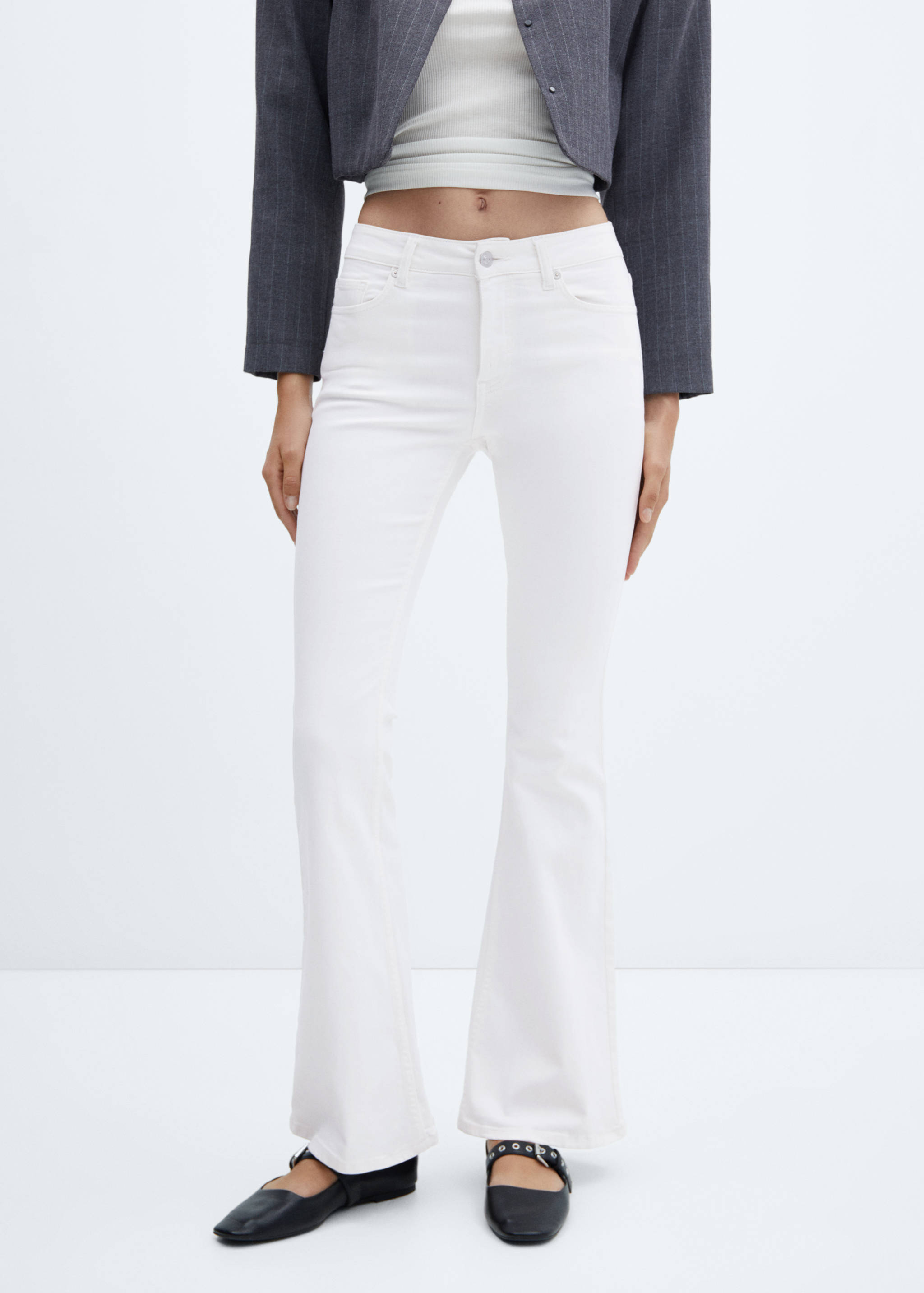 Medium-rise flared jeans - Medium plane