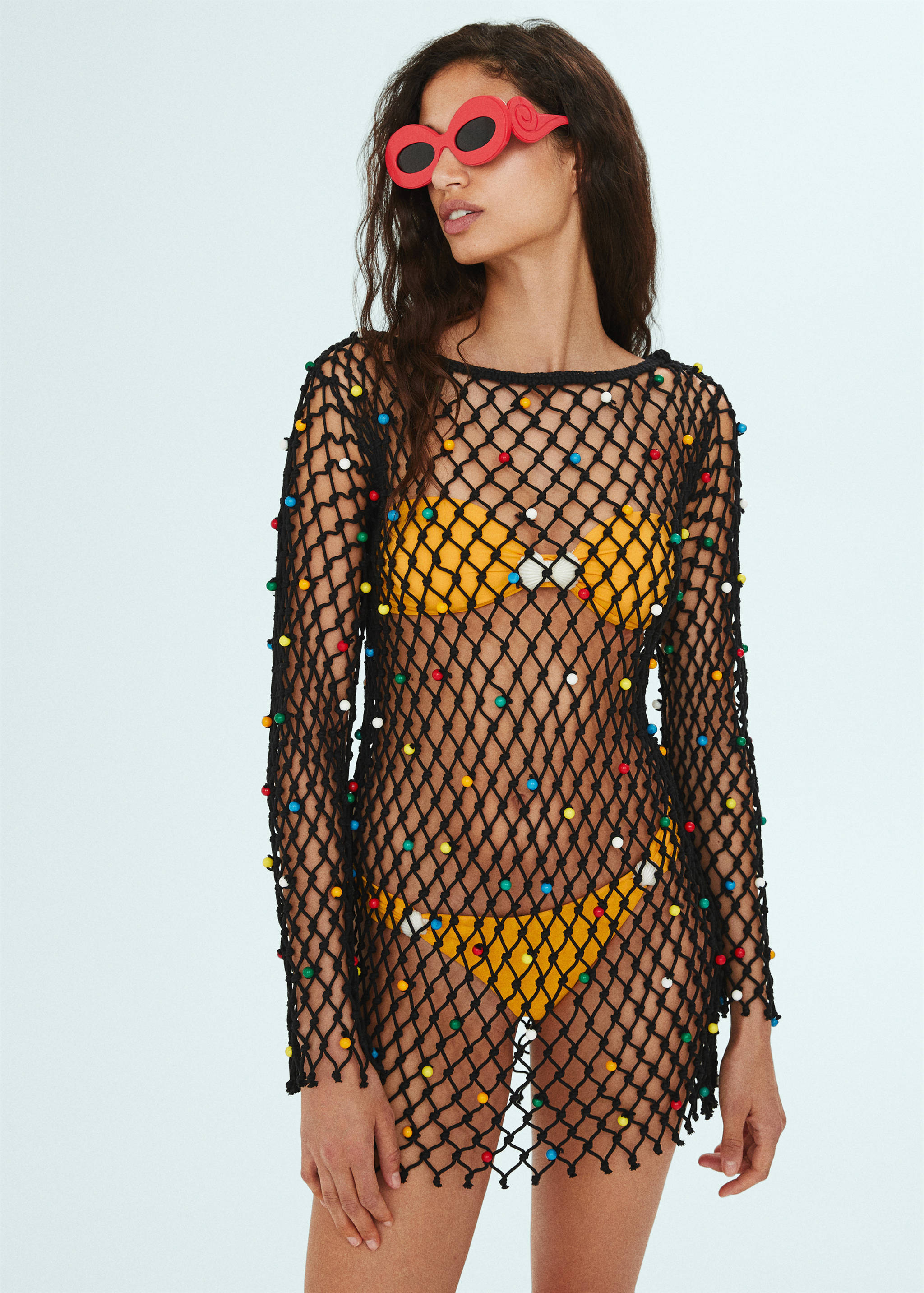 Mesh dress with bead detail - Medium plane