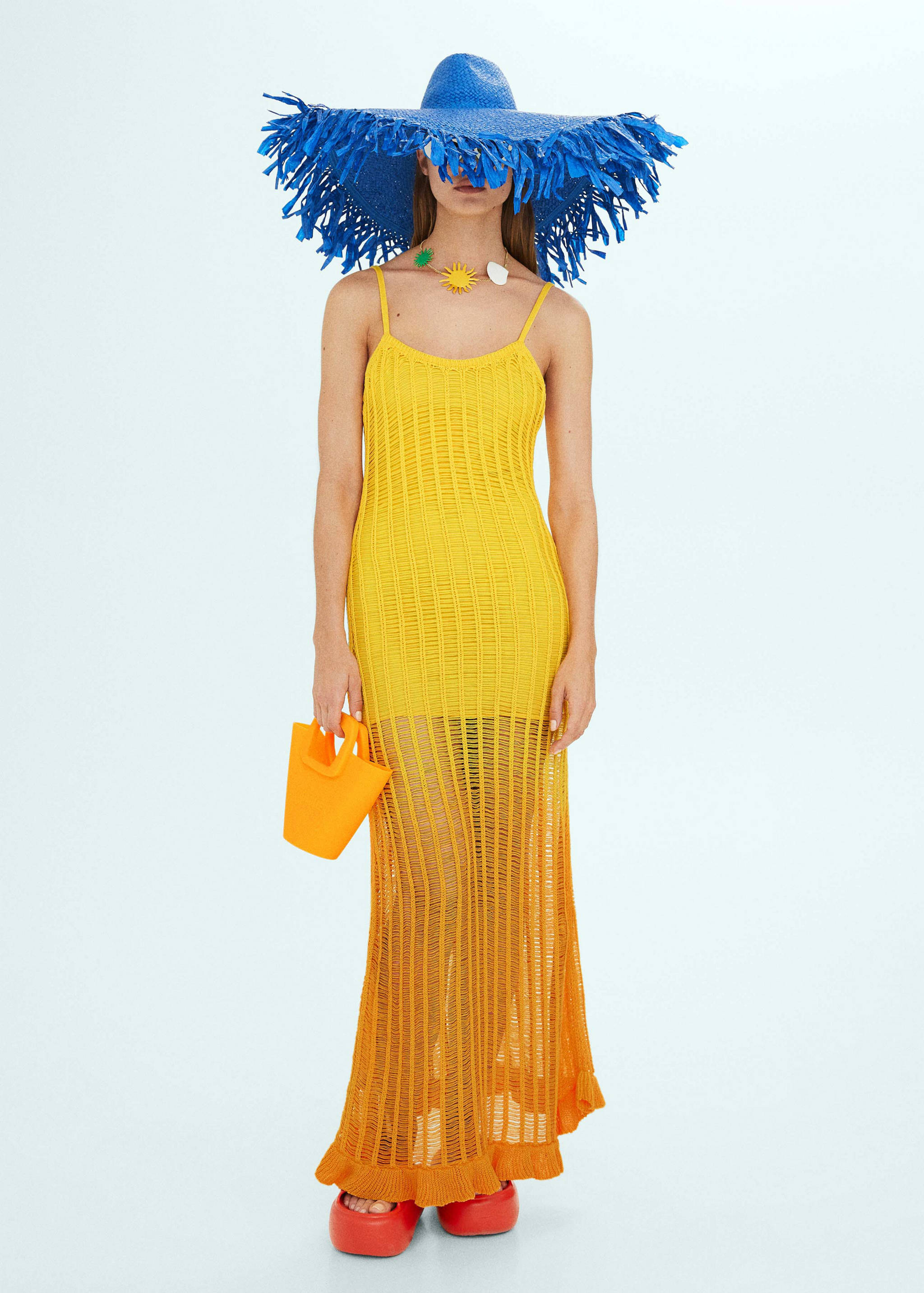 Knitted dress with openwork panels - General plane