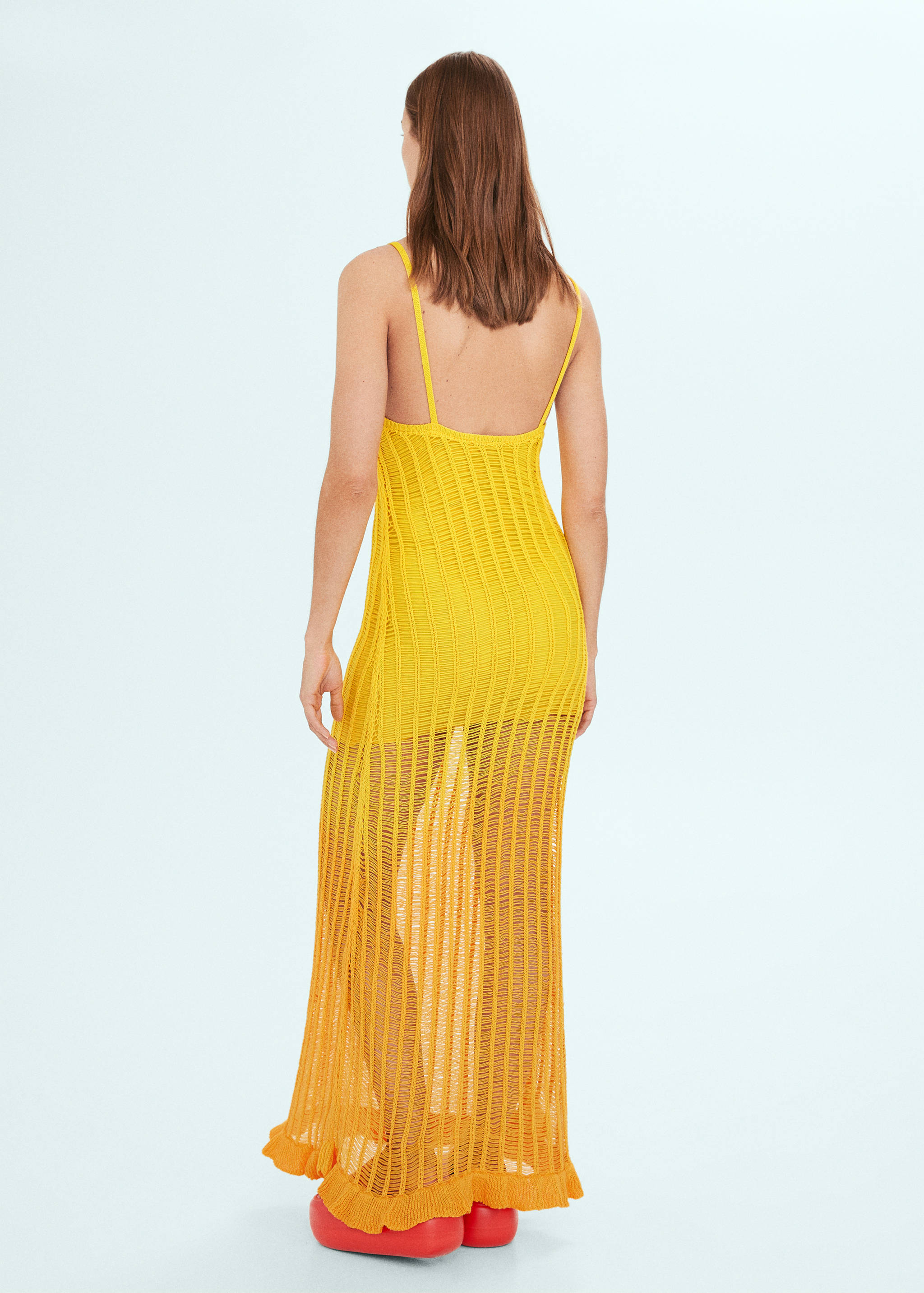 Knitted dress with openwork panels - Reverse of the article