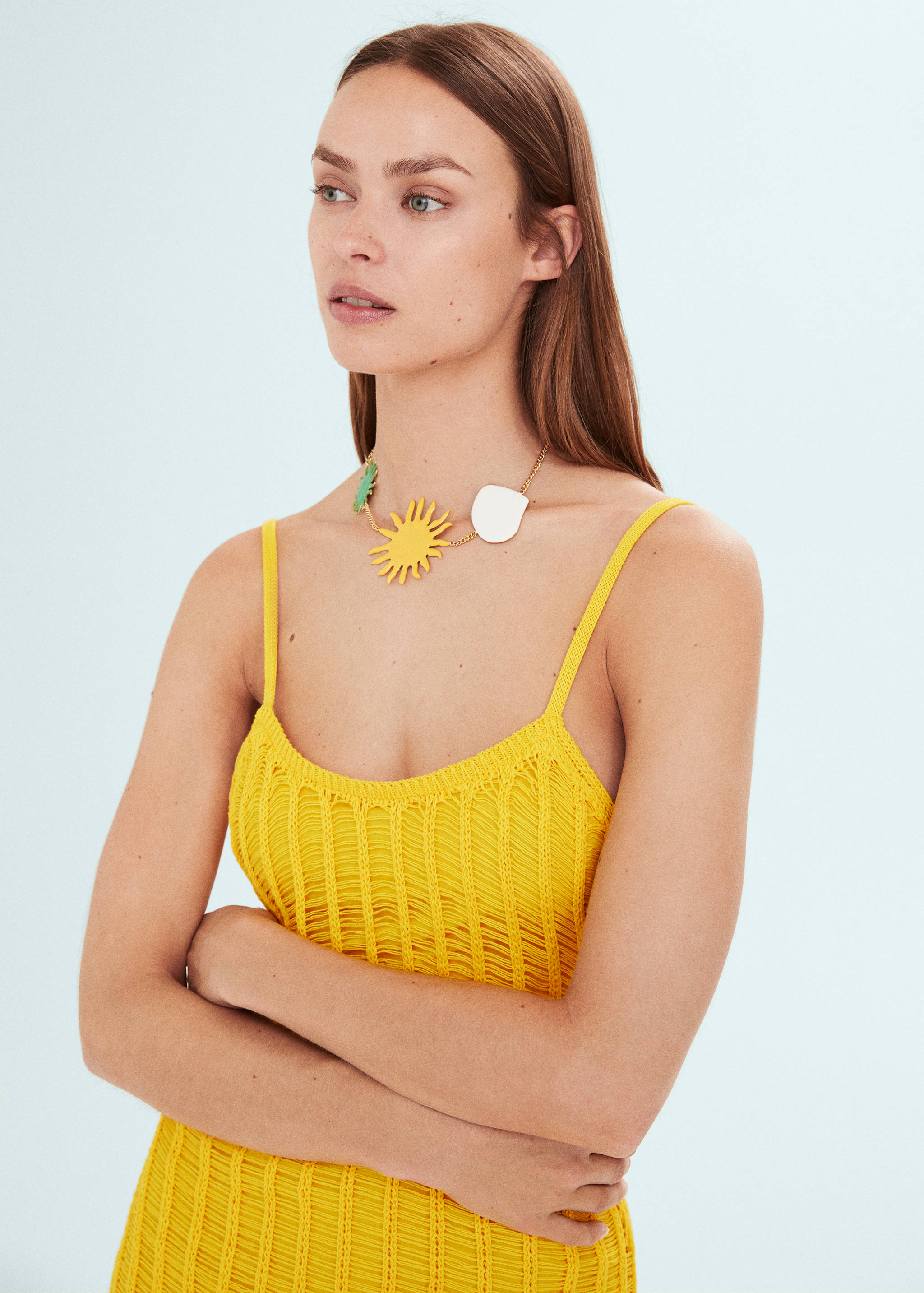 Knitted dress with openwork panels - Details of the article 1