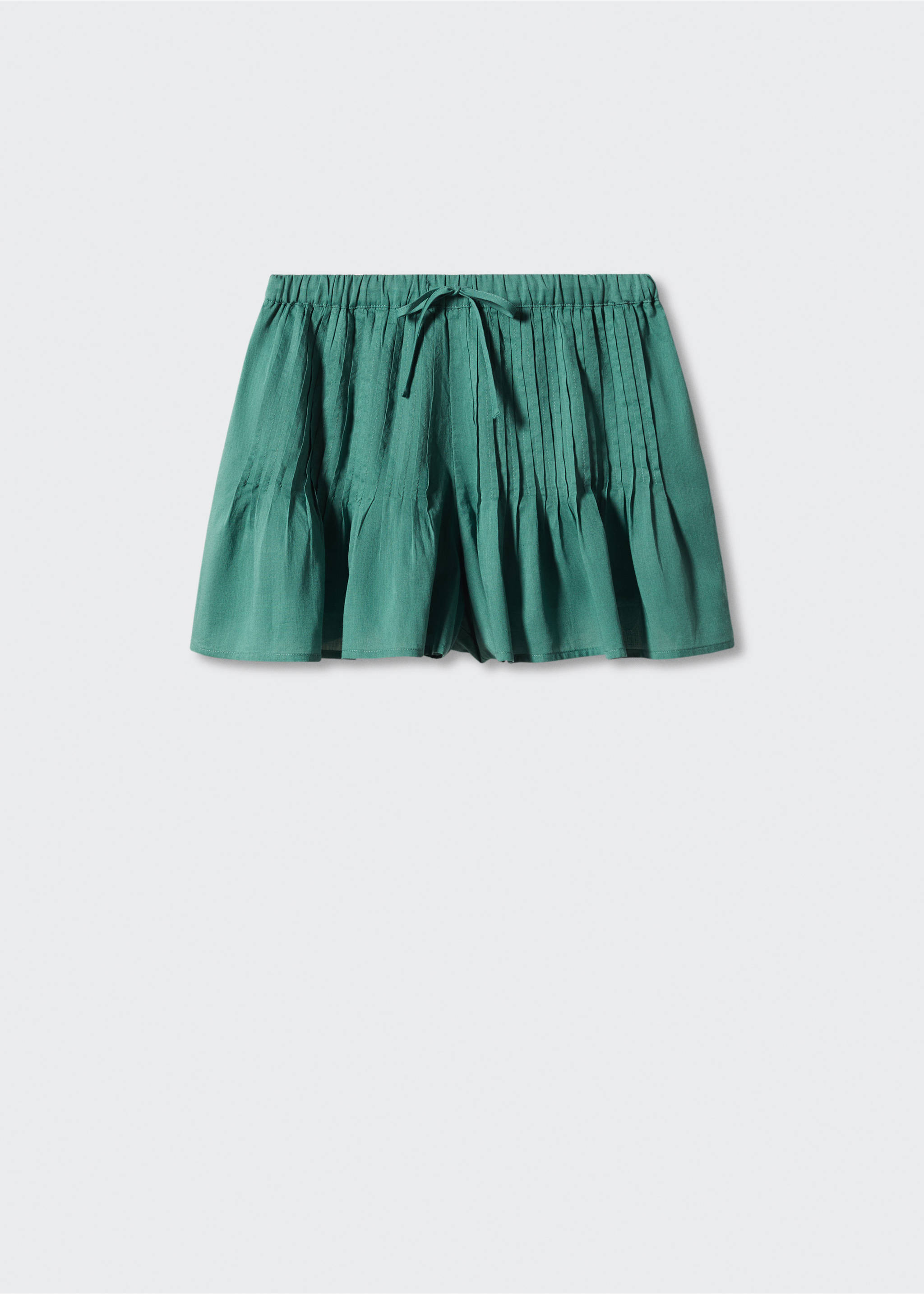 Pleated cotton shorts - Article without model, Pastel Green. Ref: 57000415-00.