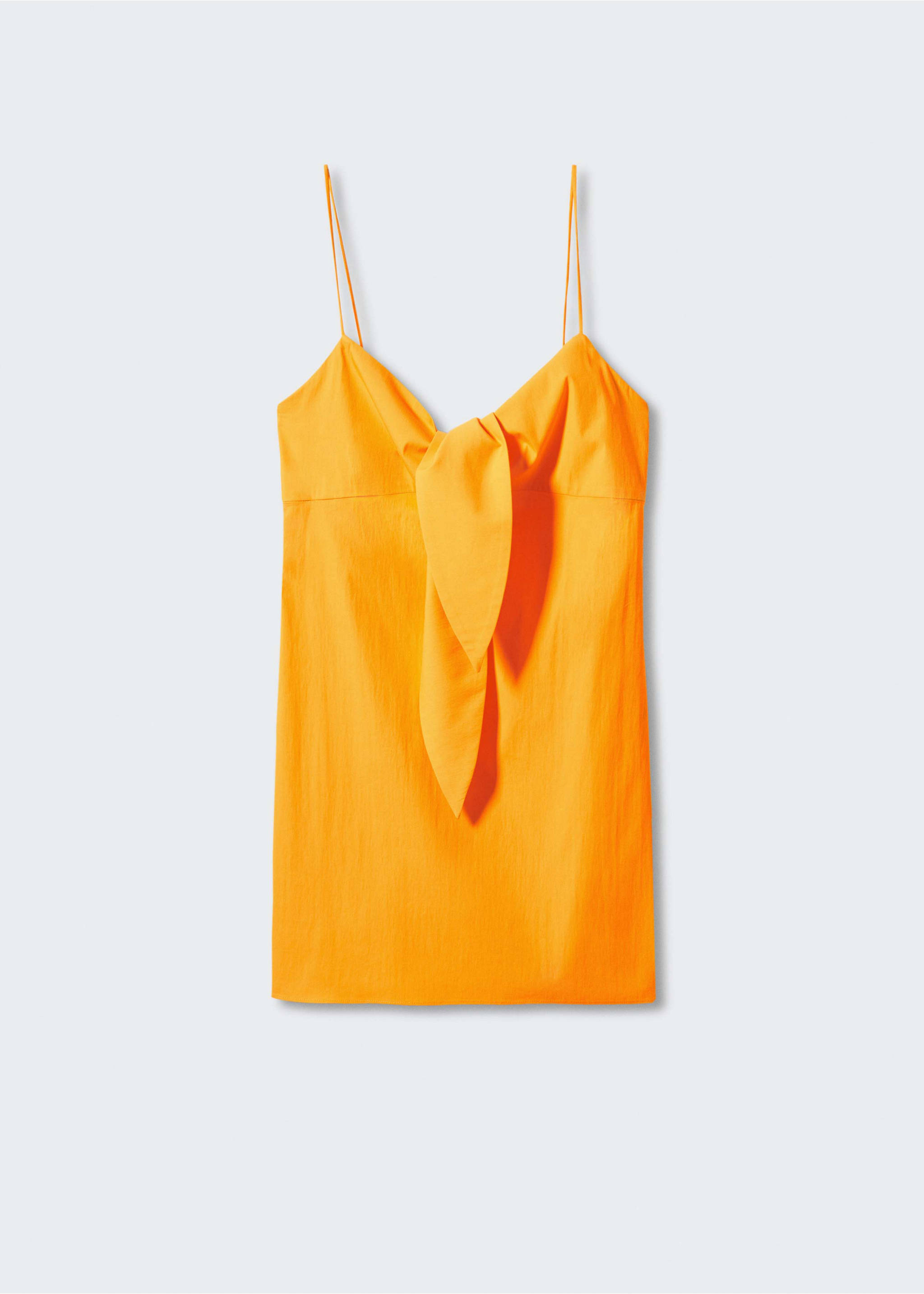 Strappy dress with knot neckline - Article without model, Mustard. Ref: 57000431-00.