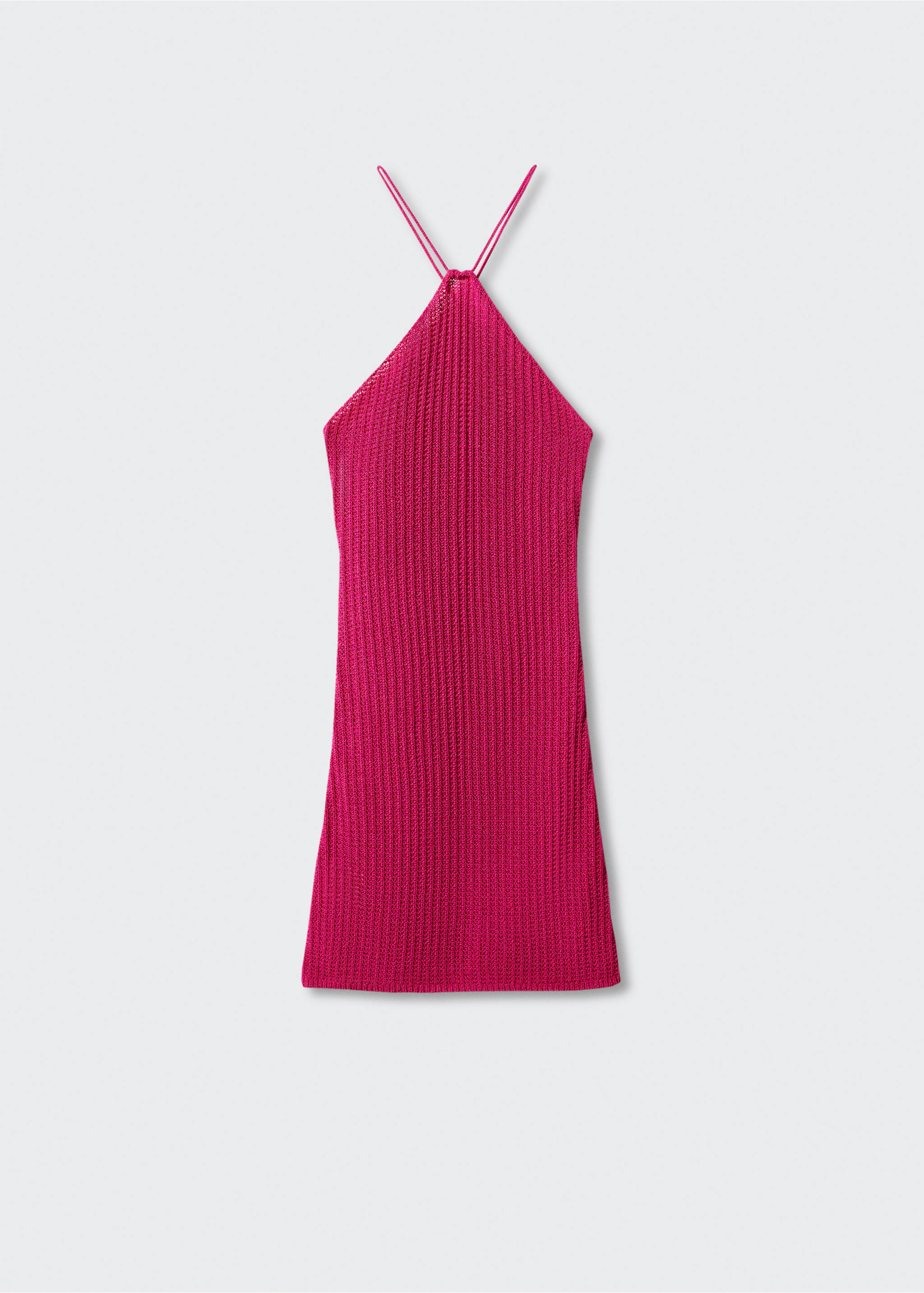 Halter-neck crochet dress - Article without model, Fuchsia. Ref: 57000455-00.