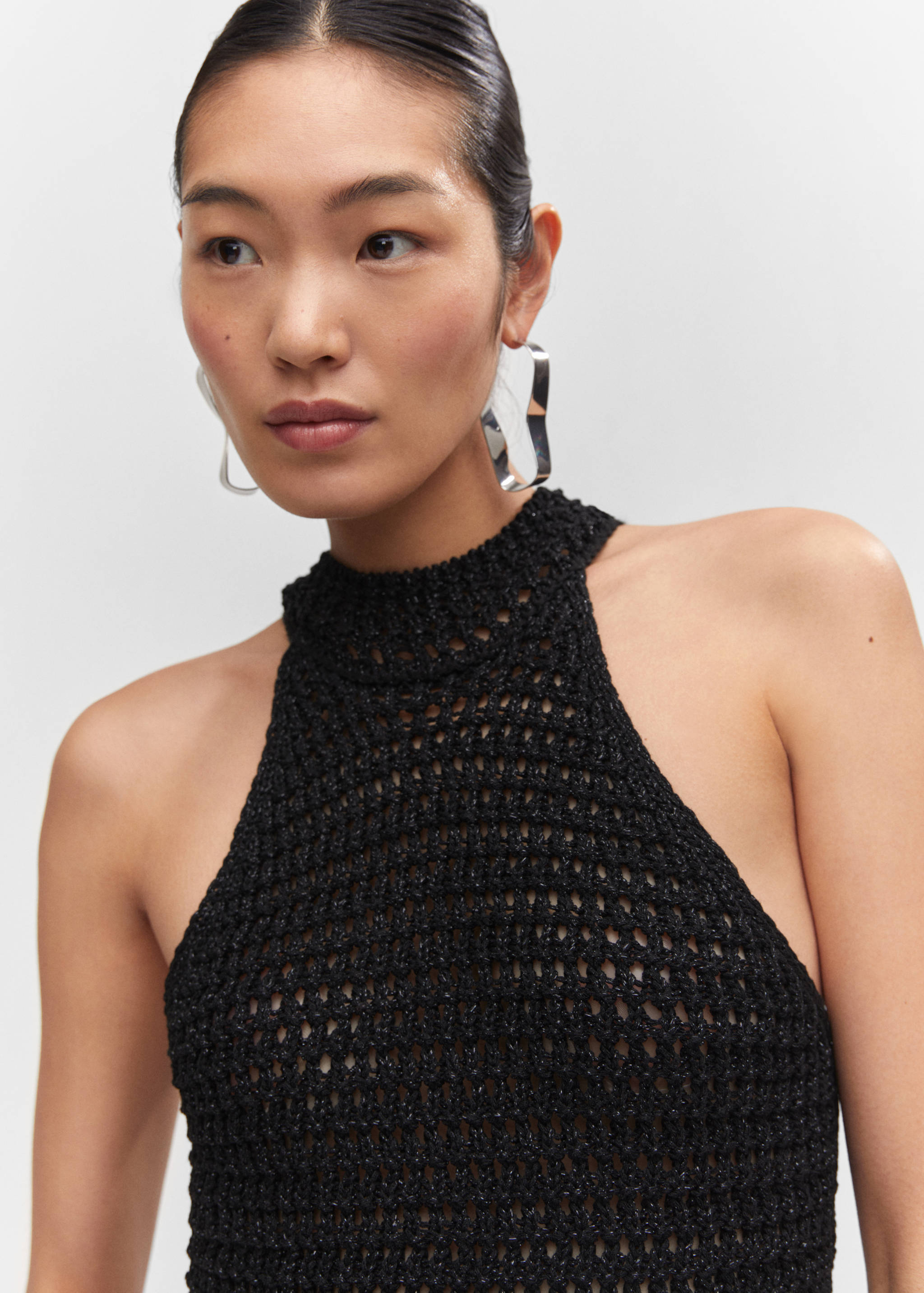 Vestido lúrex cuello halter - Detalle del artículo 1