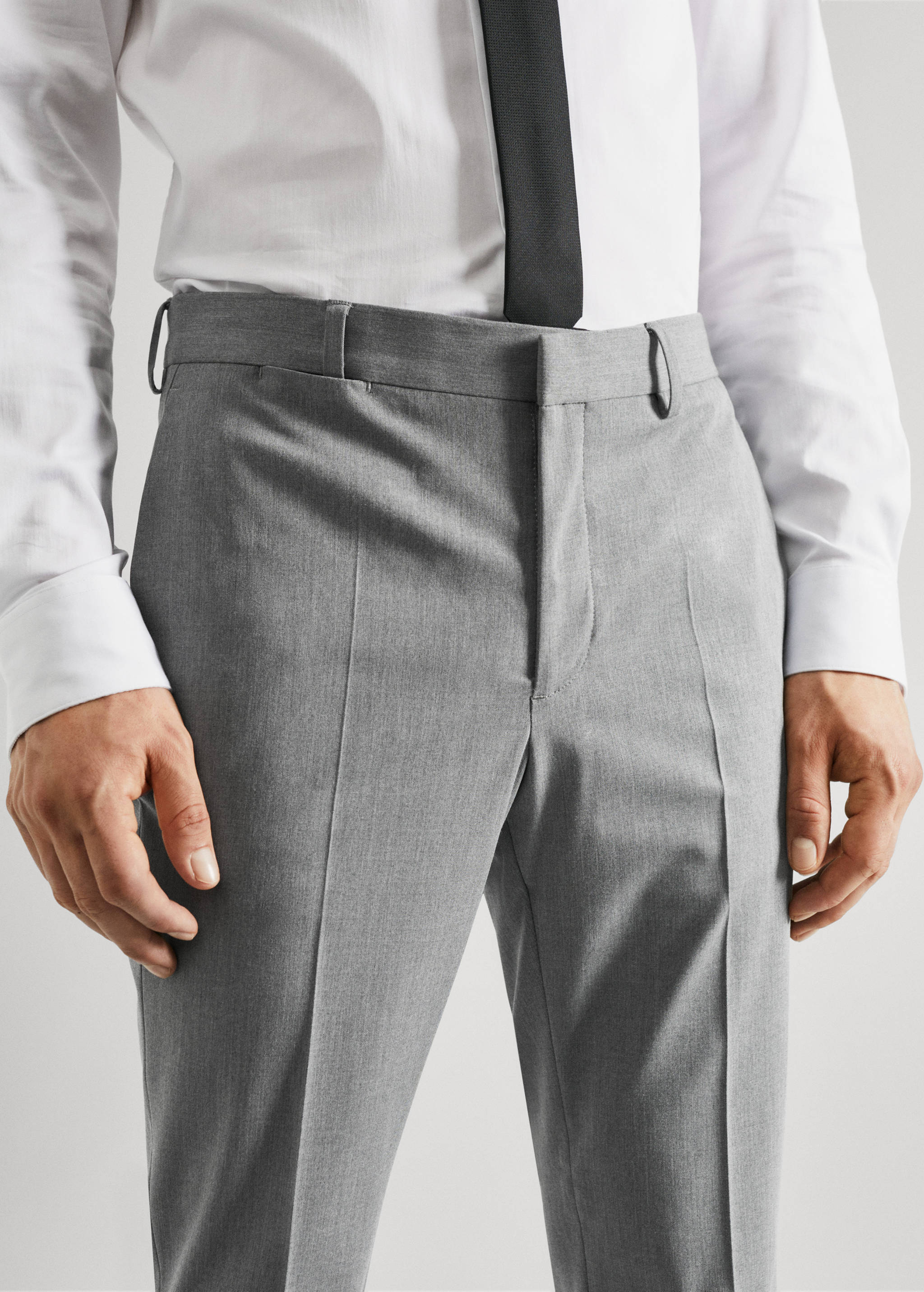 Stretch fabric super slim-fit suit trousers - Details of the article 1
