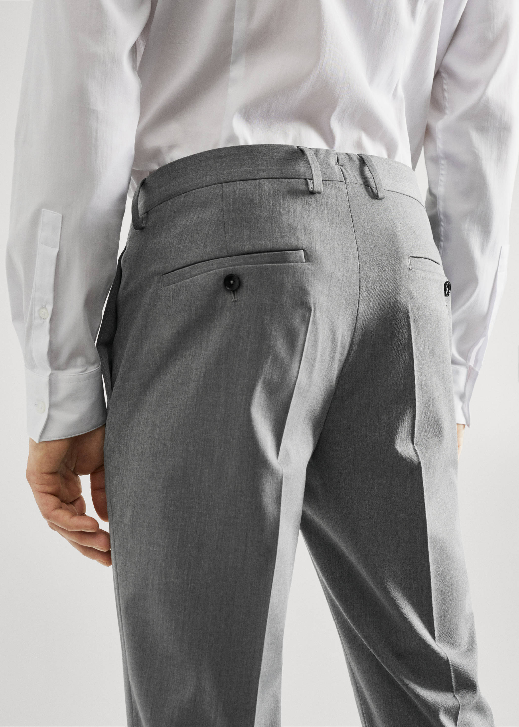 Stretch fabric super slim-fit suit trousers - Details of the article 3