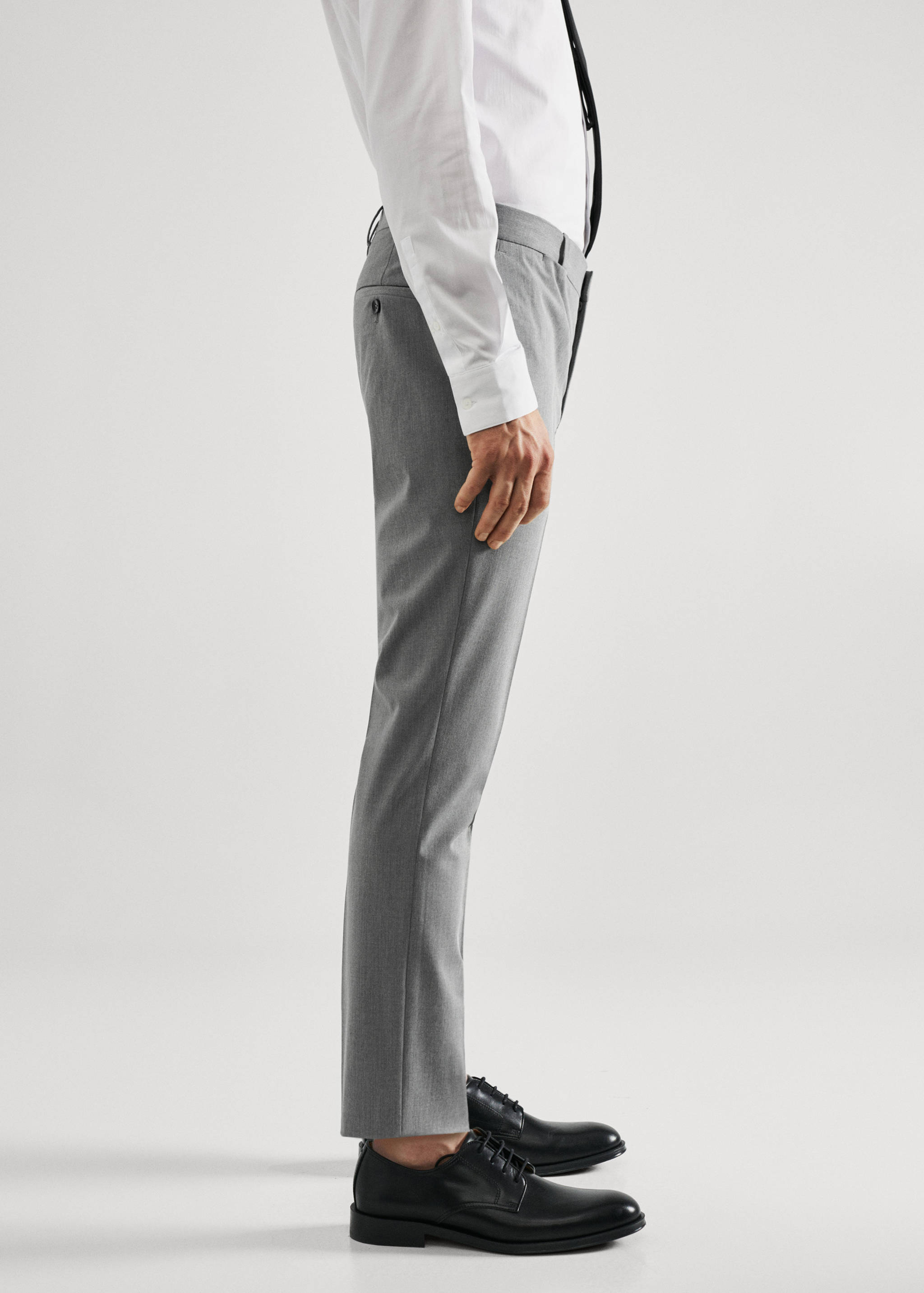 Stretch fabric super slim-fit suit trousers - Details of the article 2