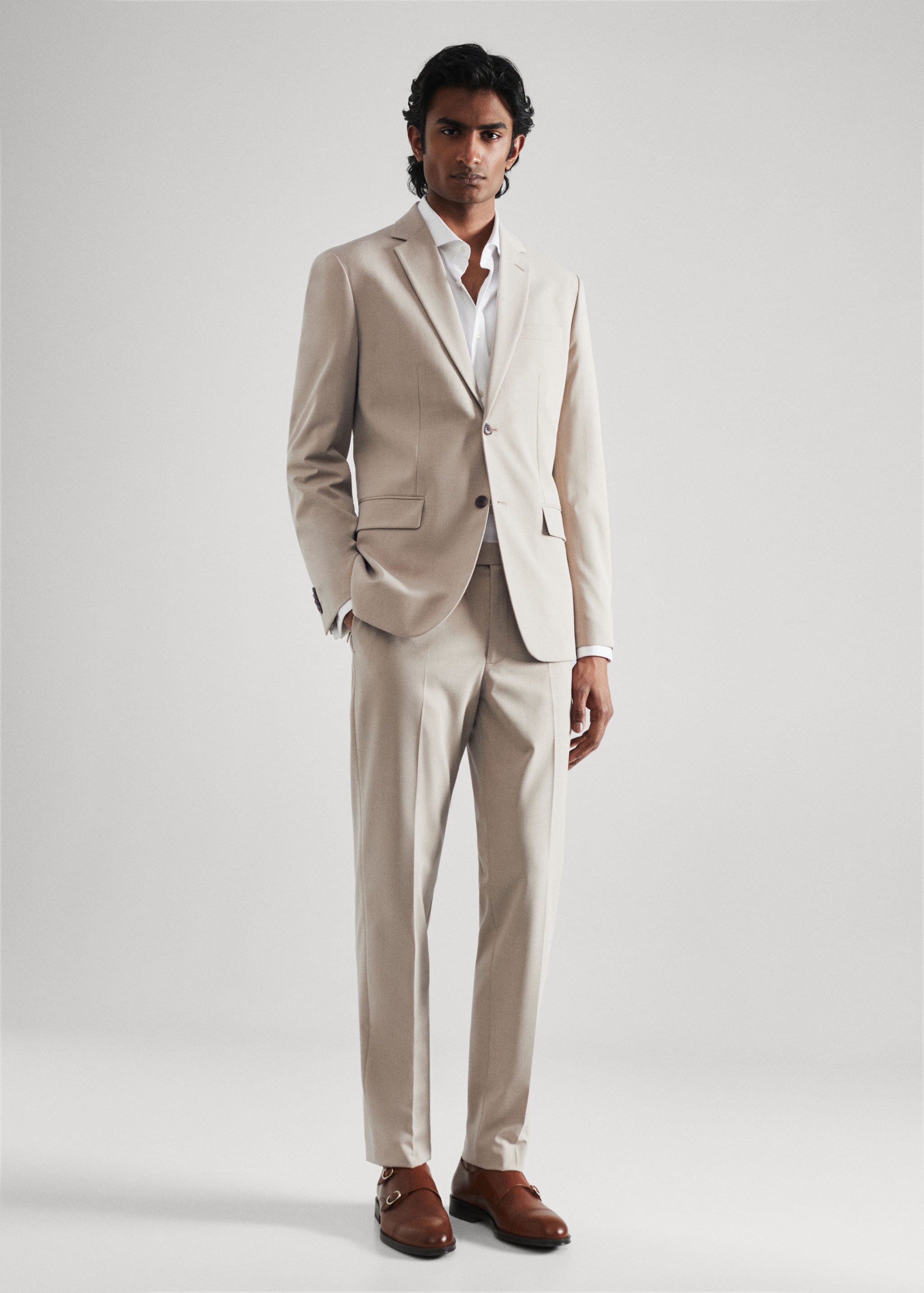 Slim Fit-Anzughose aus Comfort-Stretch-Gewebe - Allgemeine Ansicht