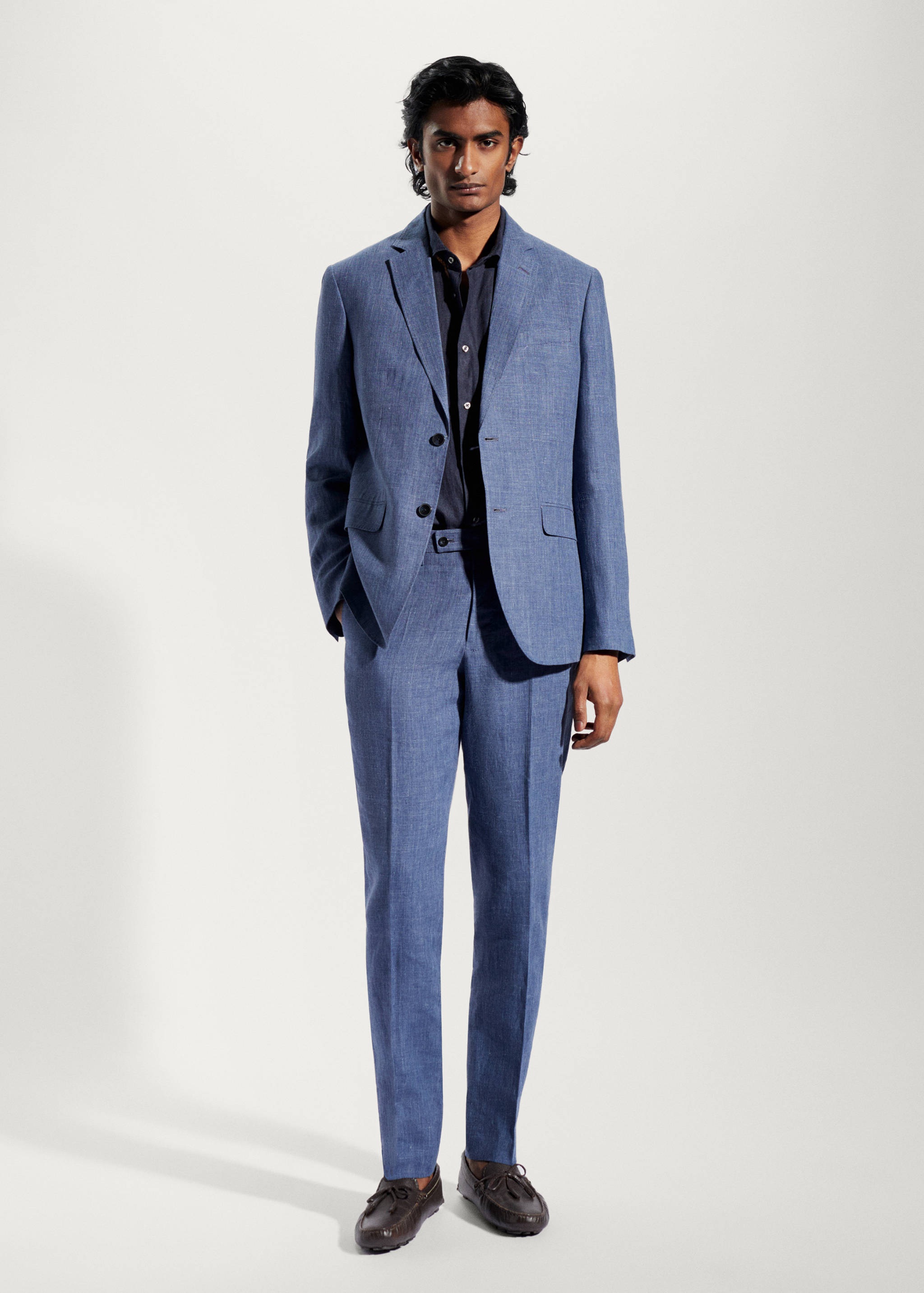 100% linen suit trousers - General plane