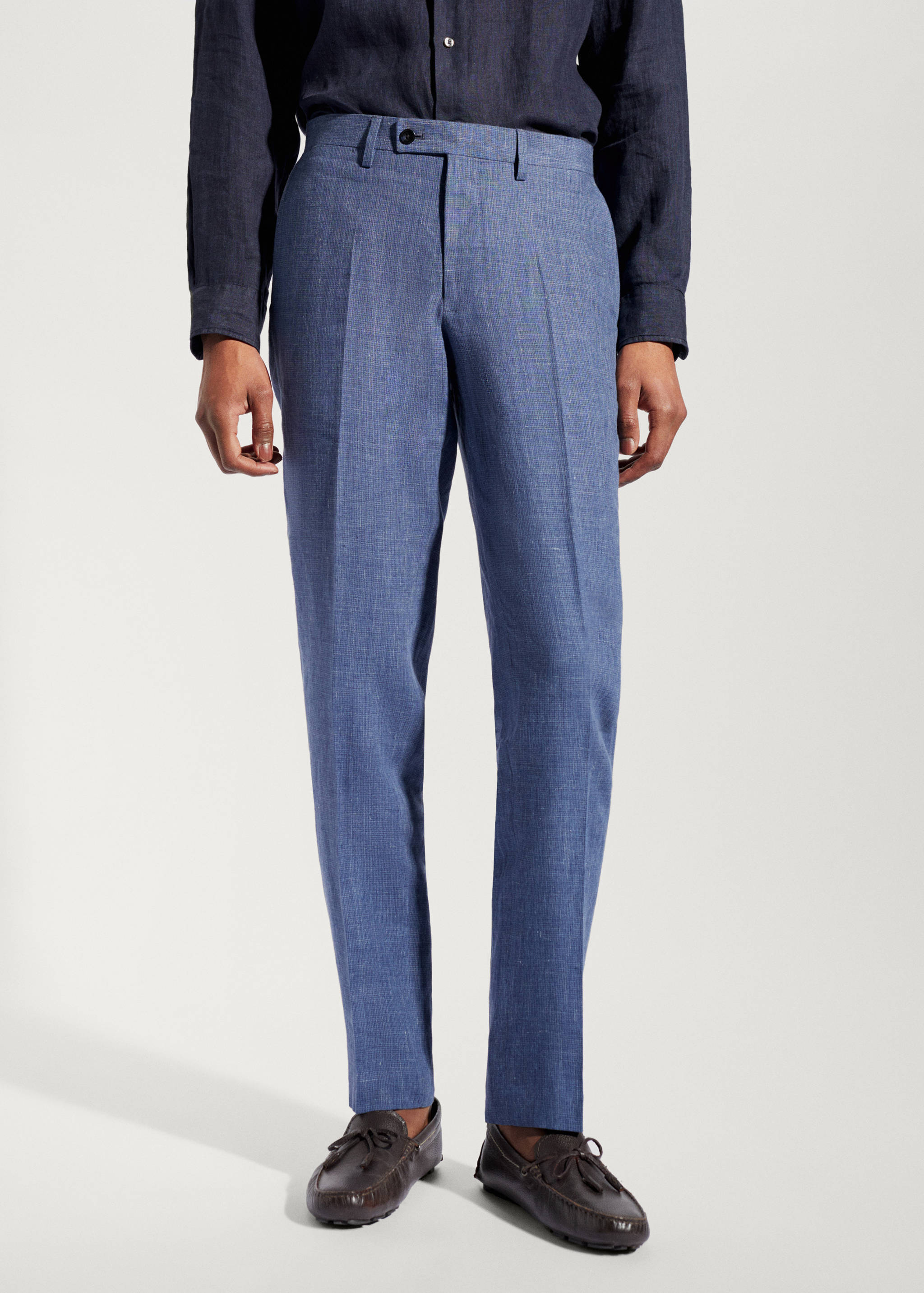 100% linen suit trousers - Medium plane