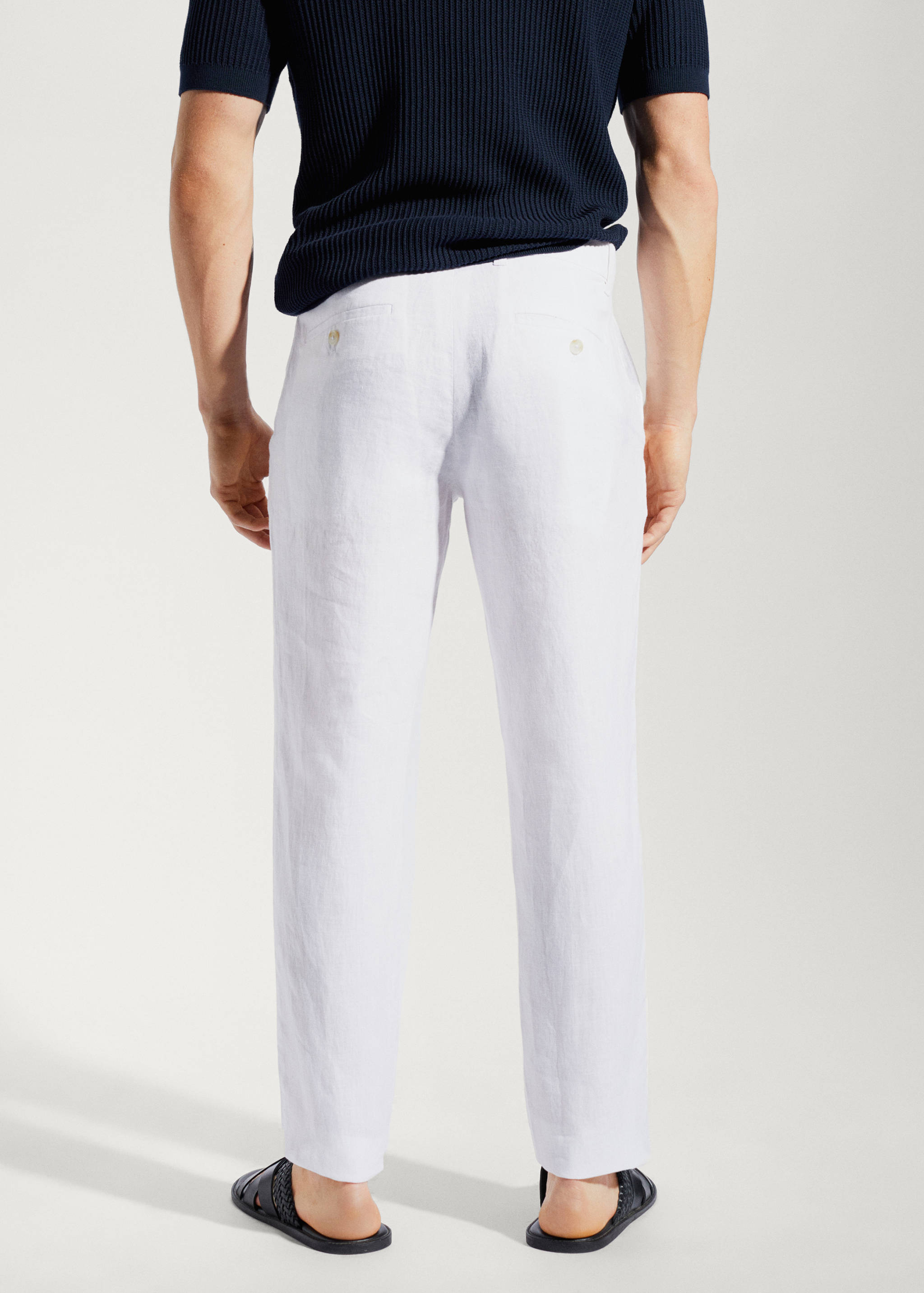 Slim-fit 100% linen pants - Reverse of the article