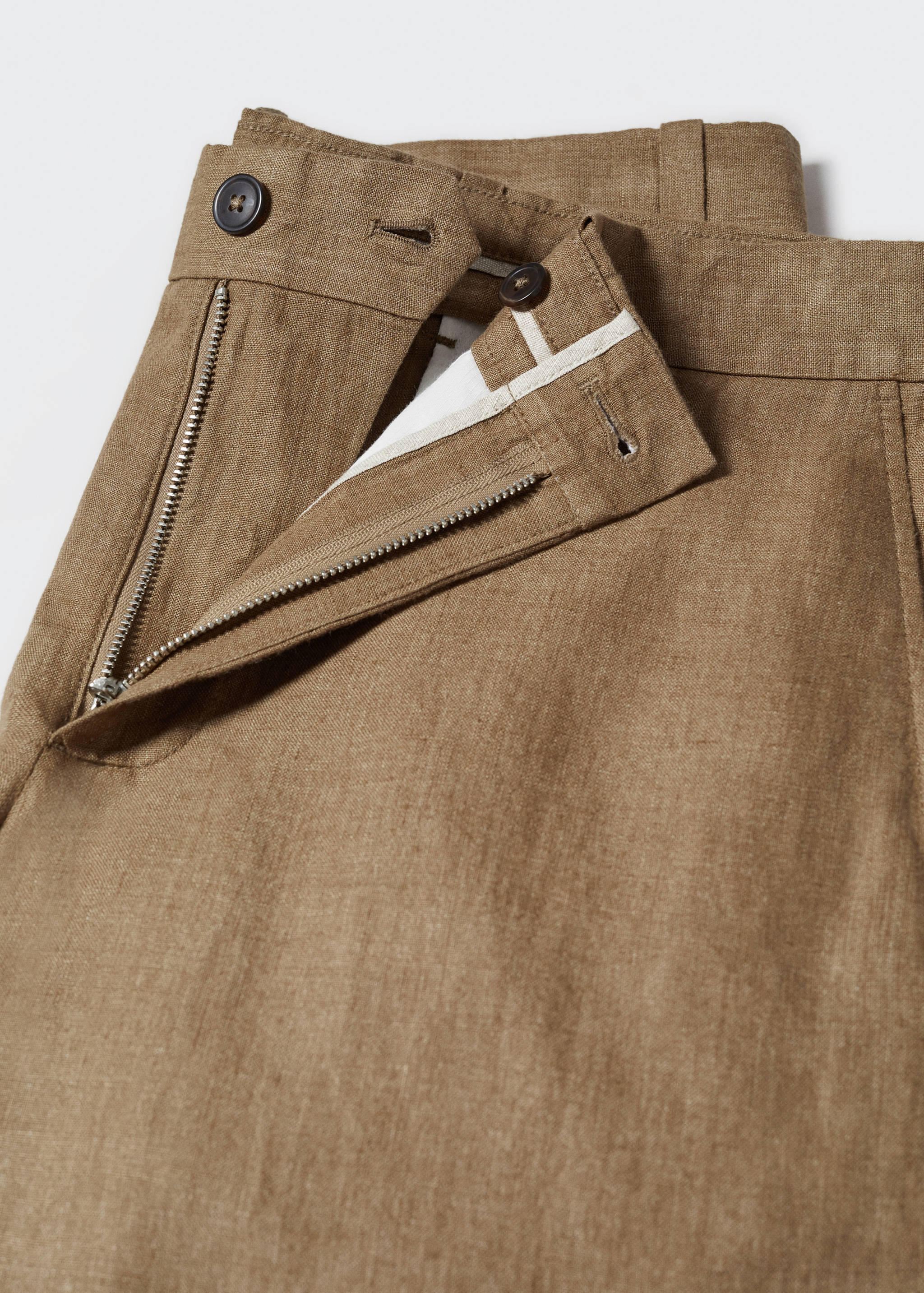 Slim-fit 100% linen pants - Details of the article 8