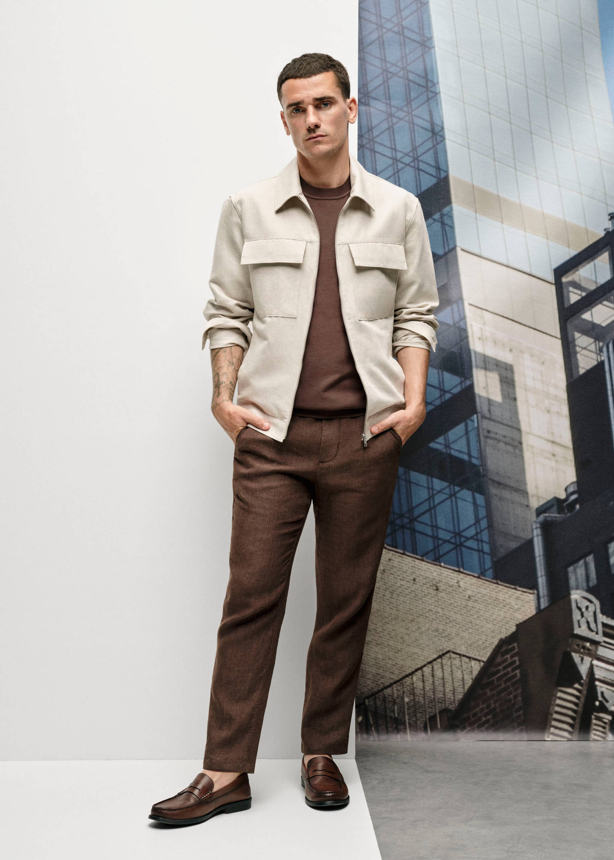 Slim-fit 100% linen pants - Details of the article 5