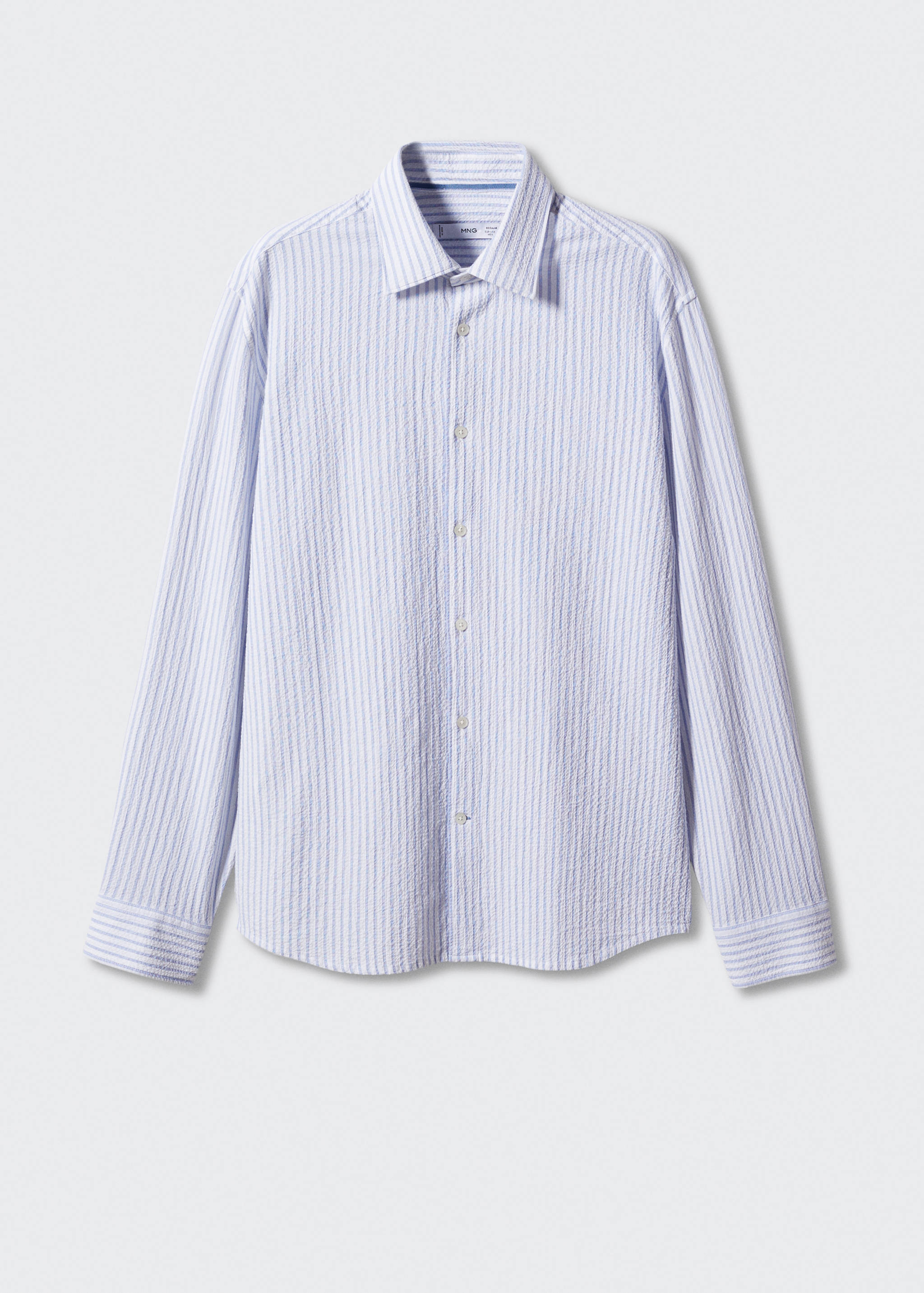 Camicia 100% cotone seersucker righe - Articolo senza modello