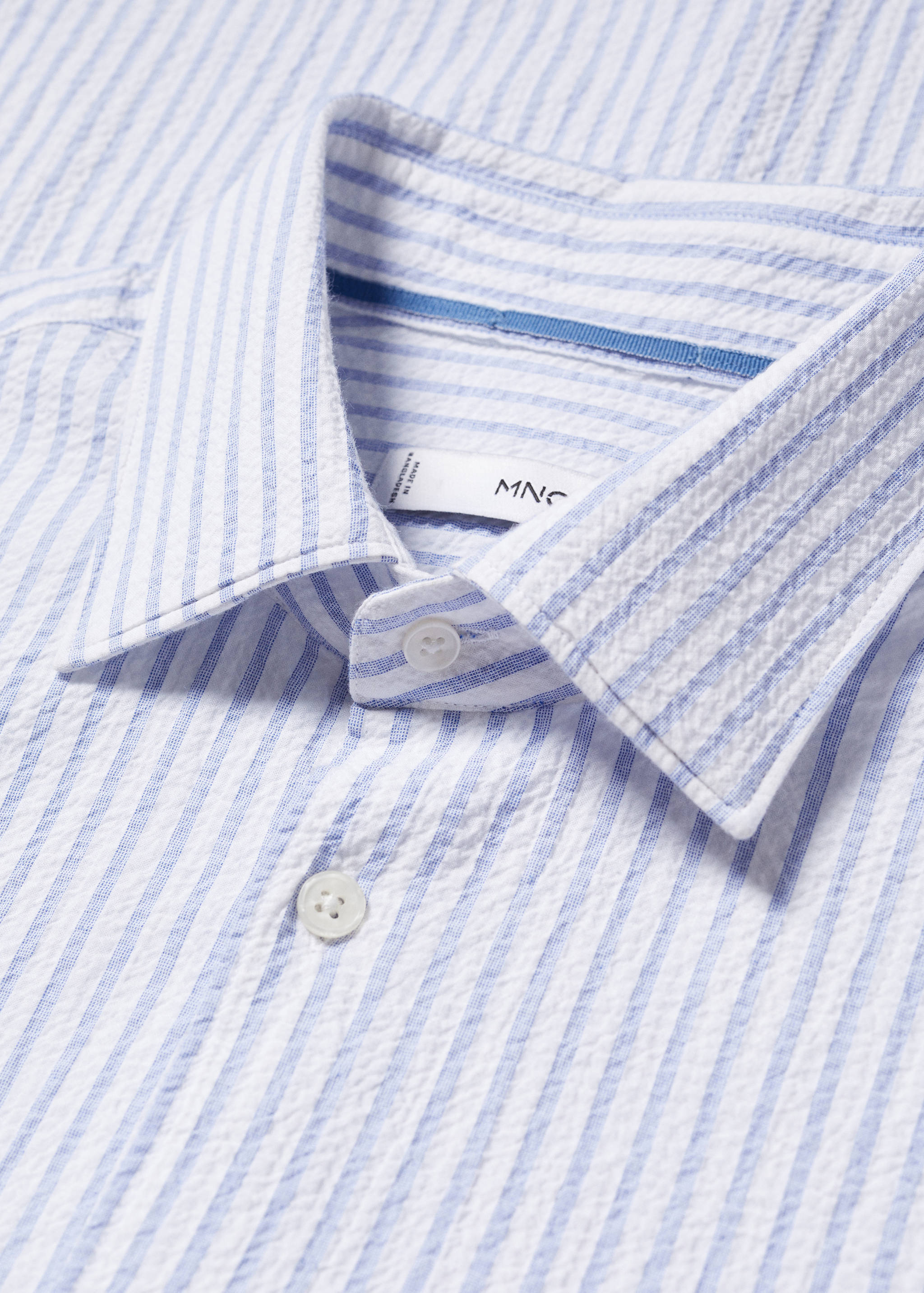 Camicia 100% cotone seersucker righe - Dettaglio dell'articolo 8