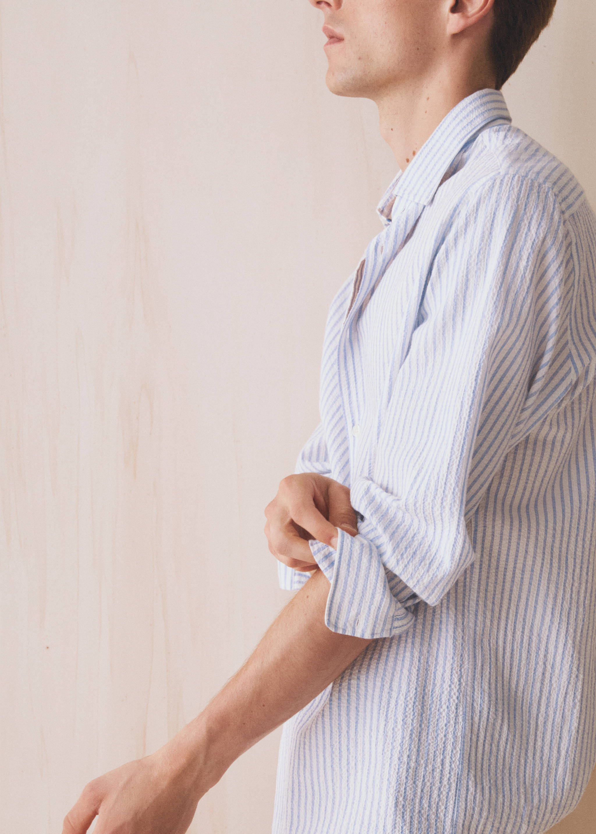 Camicia 100% cotone seersucker righe - Dettaglio dell'articolo 5