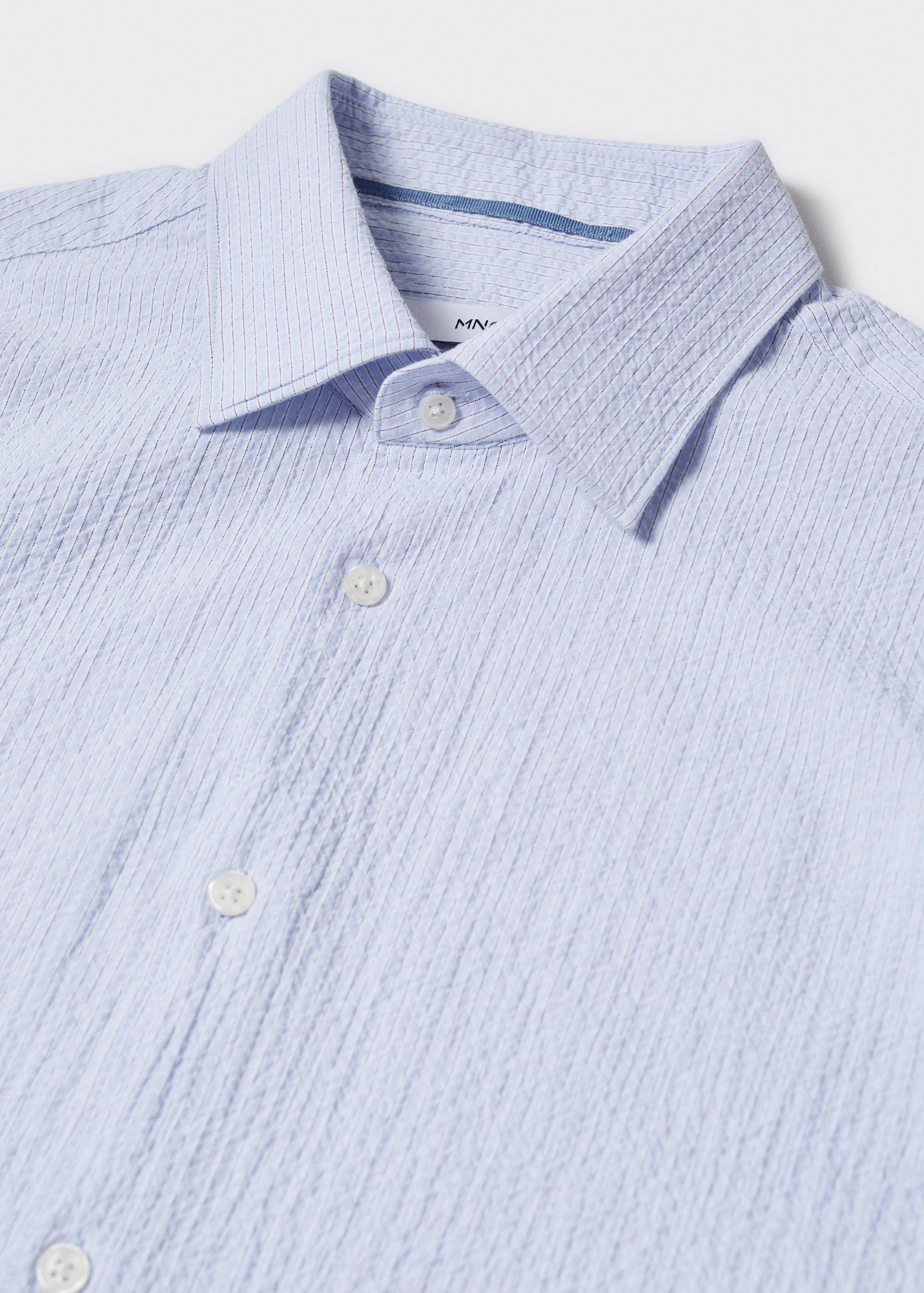 Cotton seersucker shirt with multiple stripes - Details of the article 8
