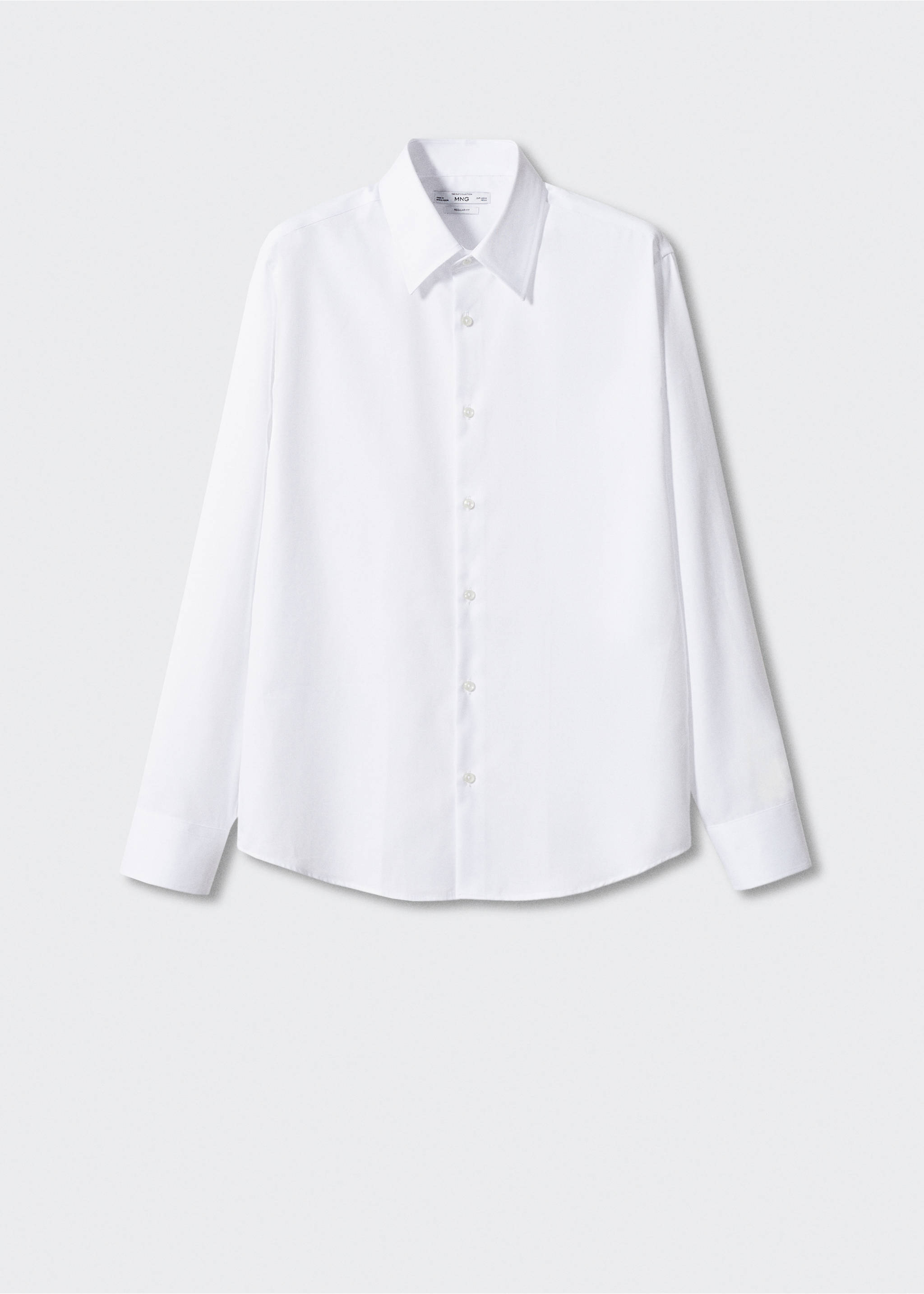 Regular-fit structured suit shirt - Article without model, White. Ref: 57000712-00.