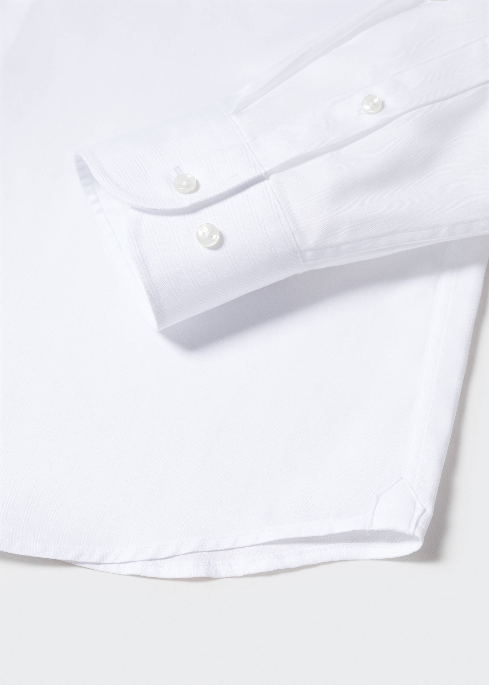 Regular-fit structured suit shirt - Details of the article 8, White. Ref: 57000712-00.