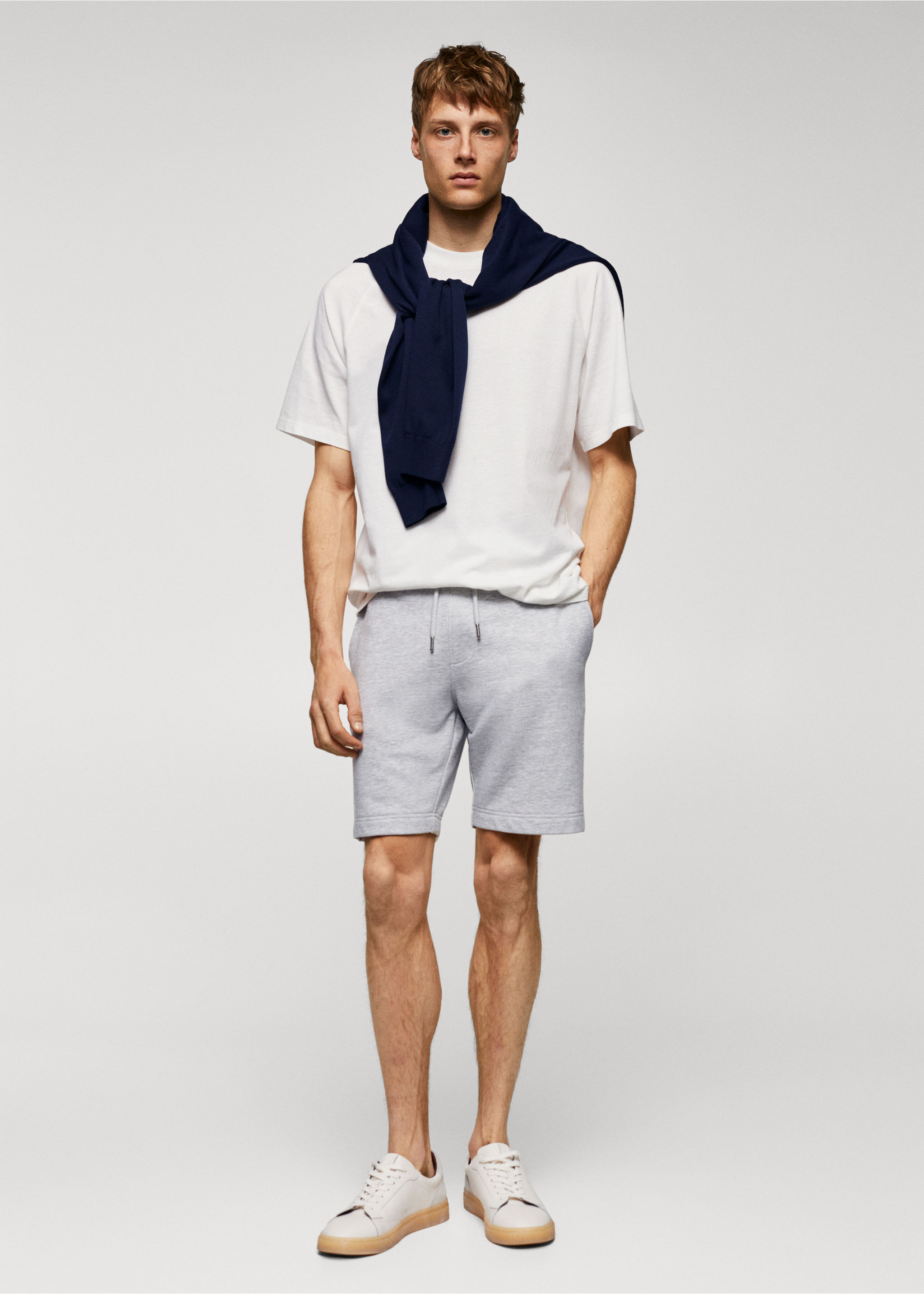 Jogger cotton Bermuda shorts - General plane