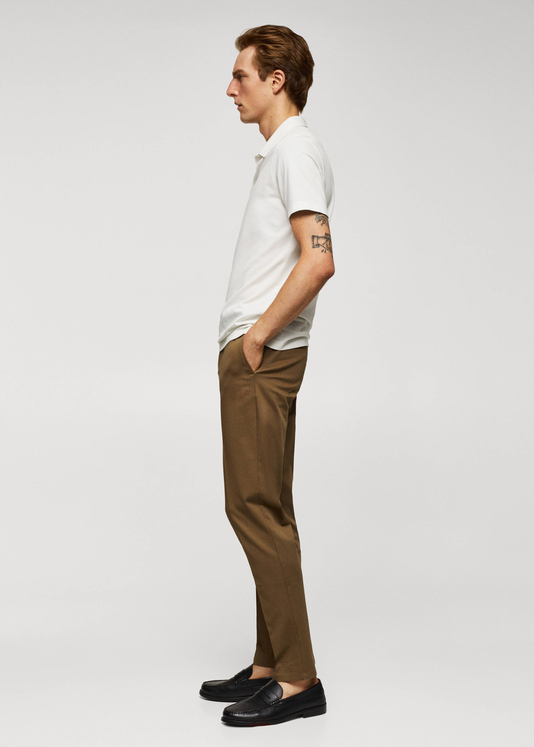 Slim-fit cotton piqué textured polo shirt - Details of the article 2