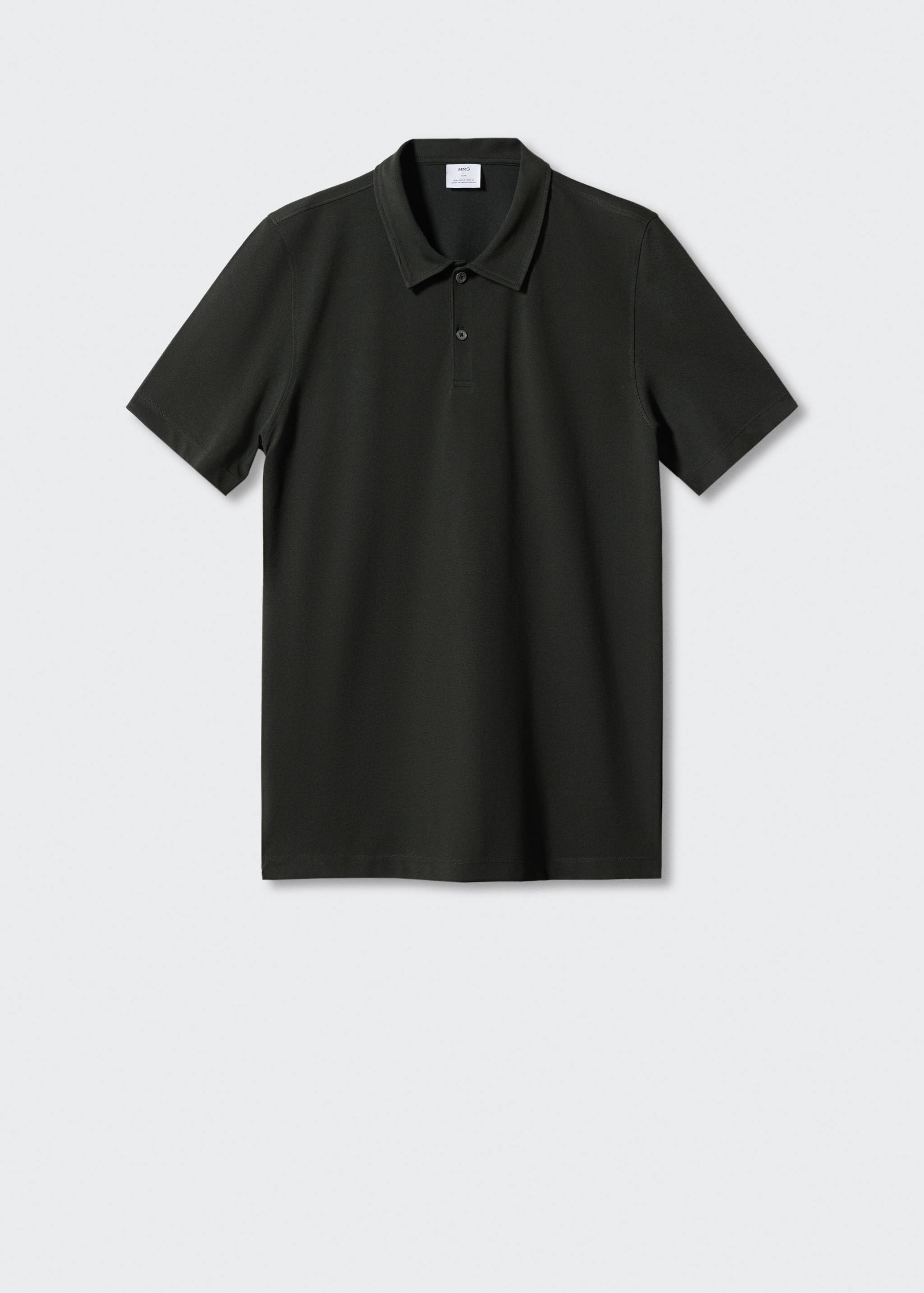 Slim-fit cotton piqué textured polo shirt - Article without model