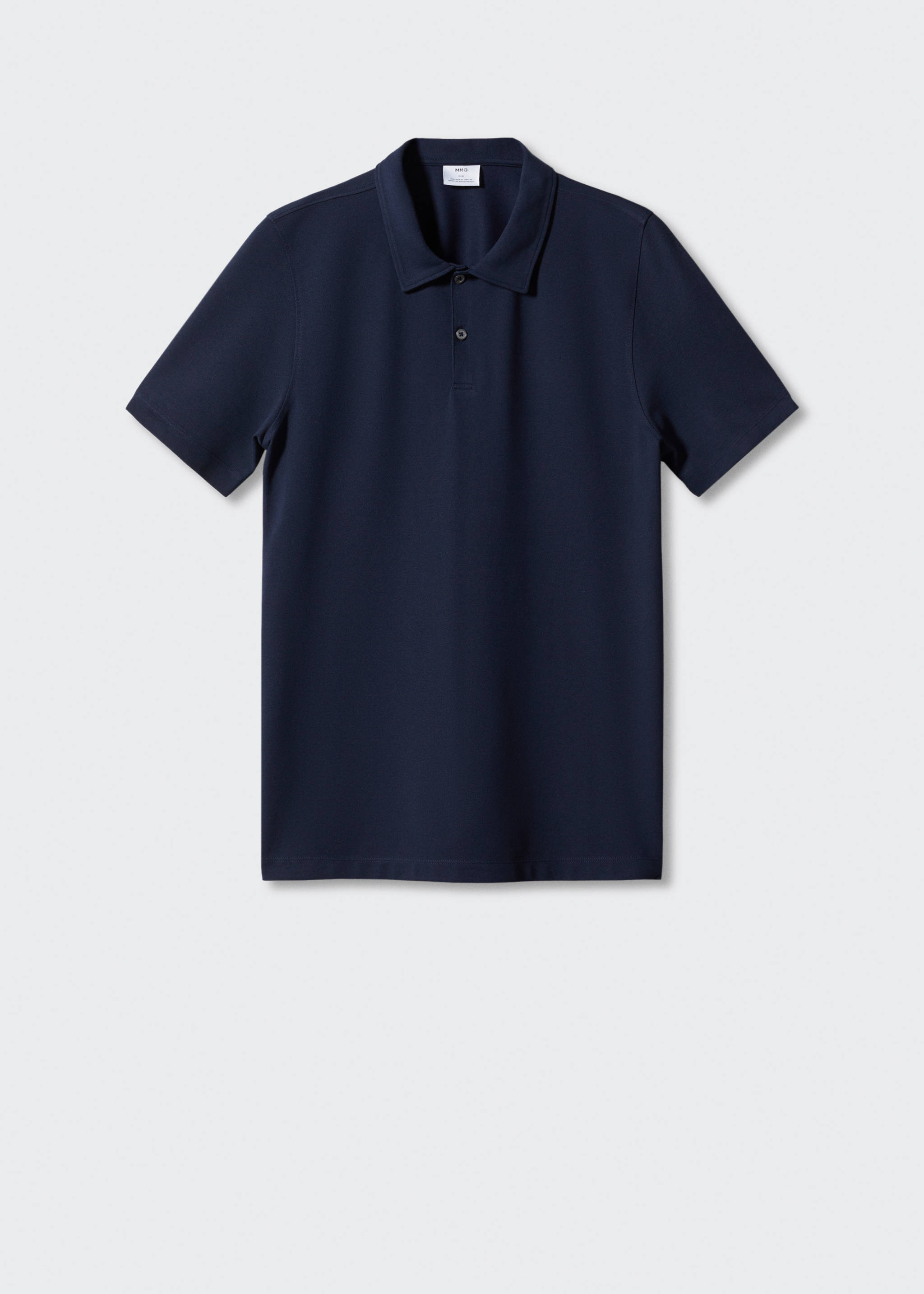 Slim-fit cotton piqué textured polo shirt - Article without model