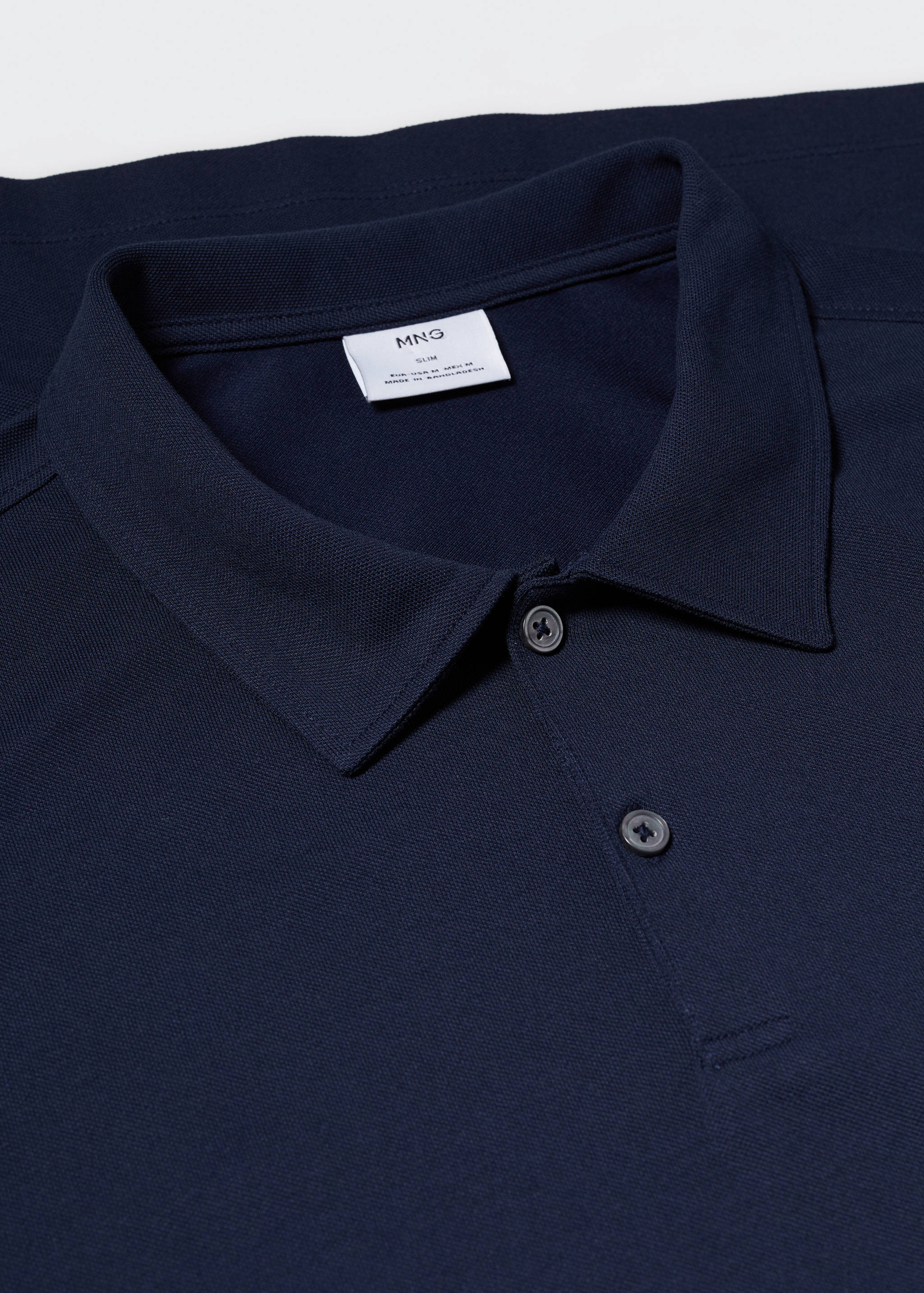 Slim-fit cotton piqué textured polo shirt - Details of the article 8