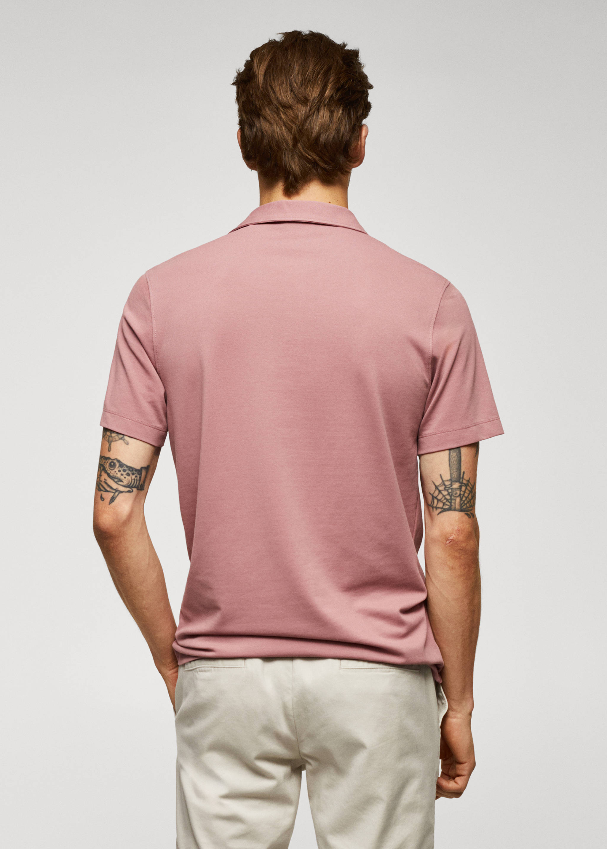 Slim-fit cotton piqué textured polo shirt - Reverse of the article