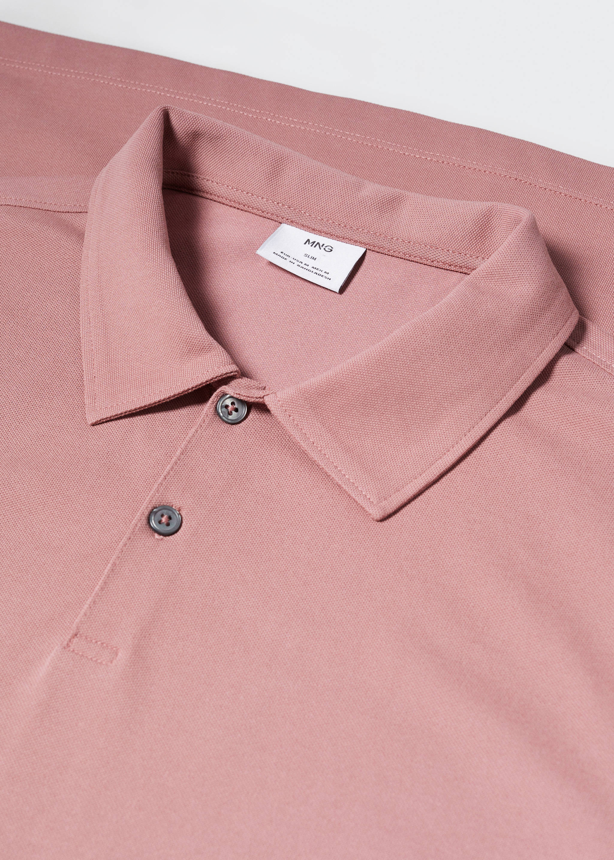 Slim-fit cotton piqué textured polo shirt - Details of the article 8