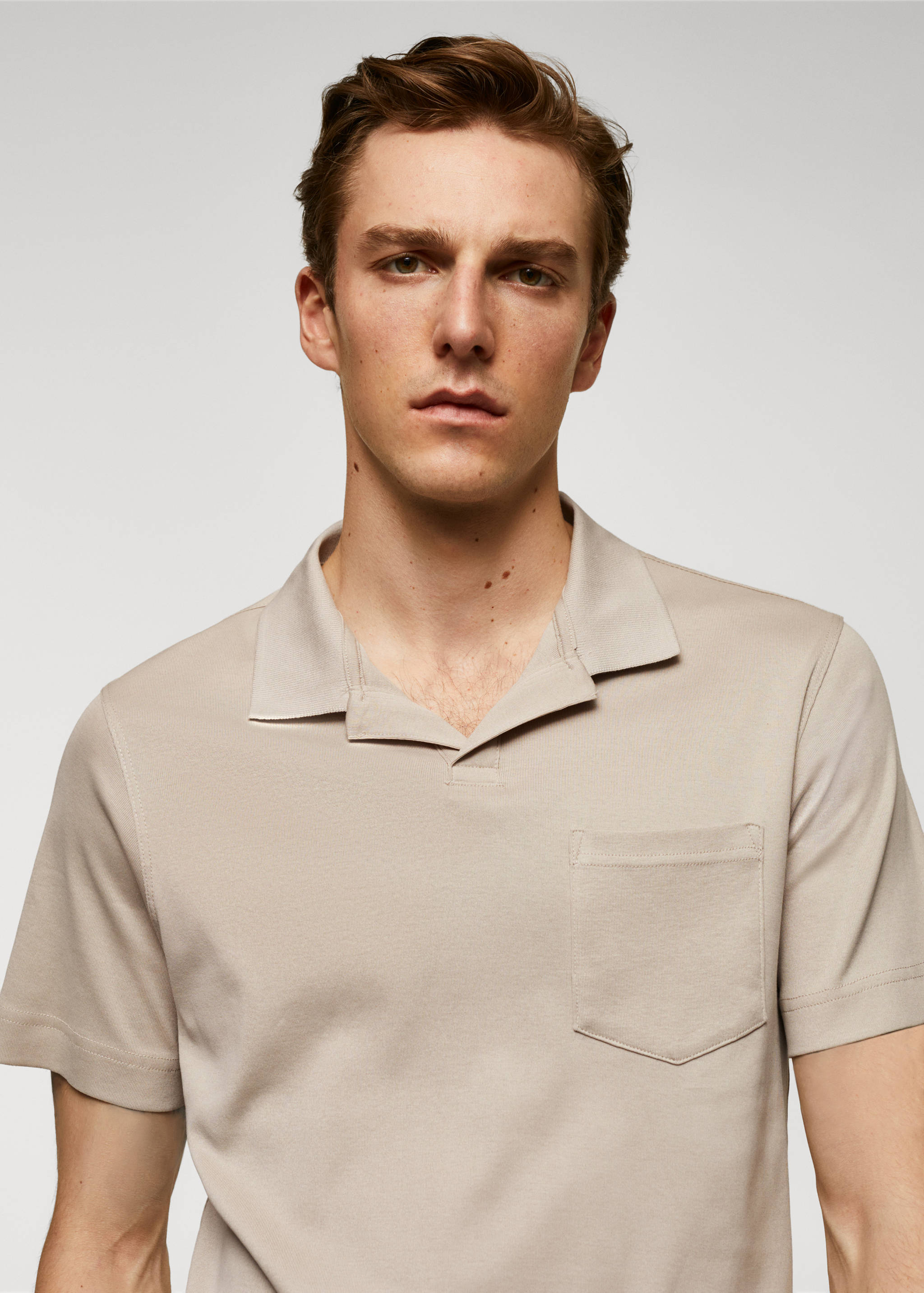 100% cotton polo shirt with pocket - Details of the article 1