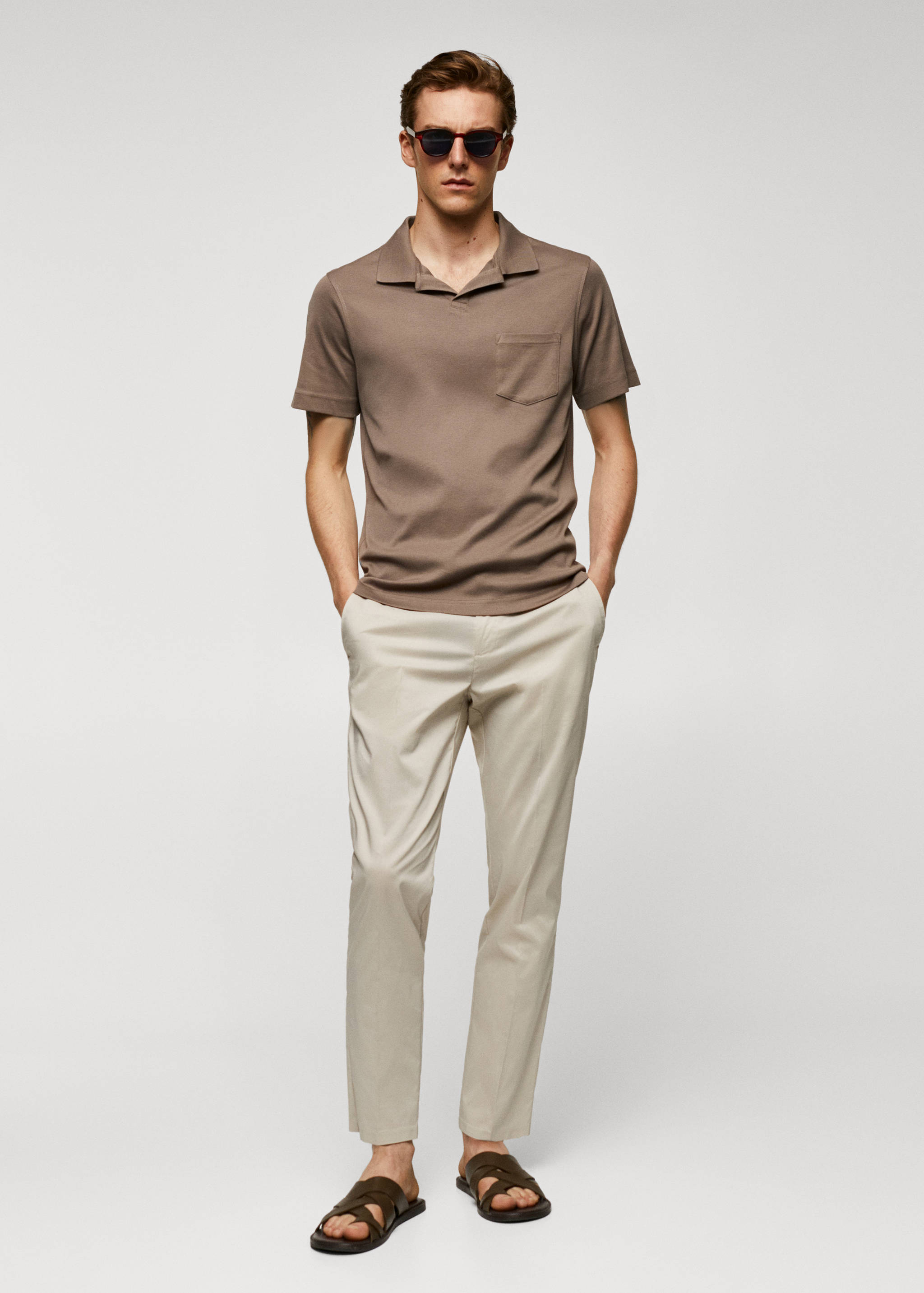 100% cotton polo shirt with pocket - General plane