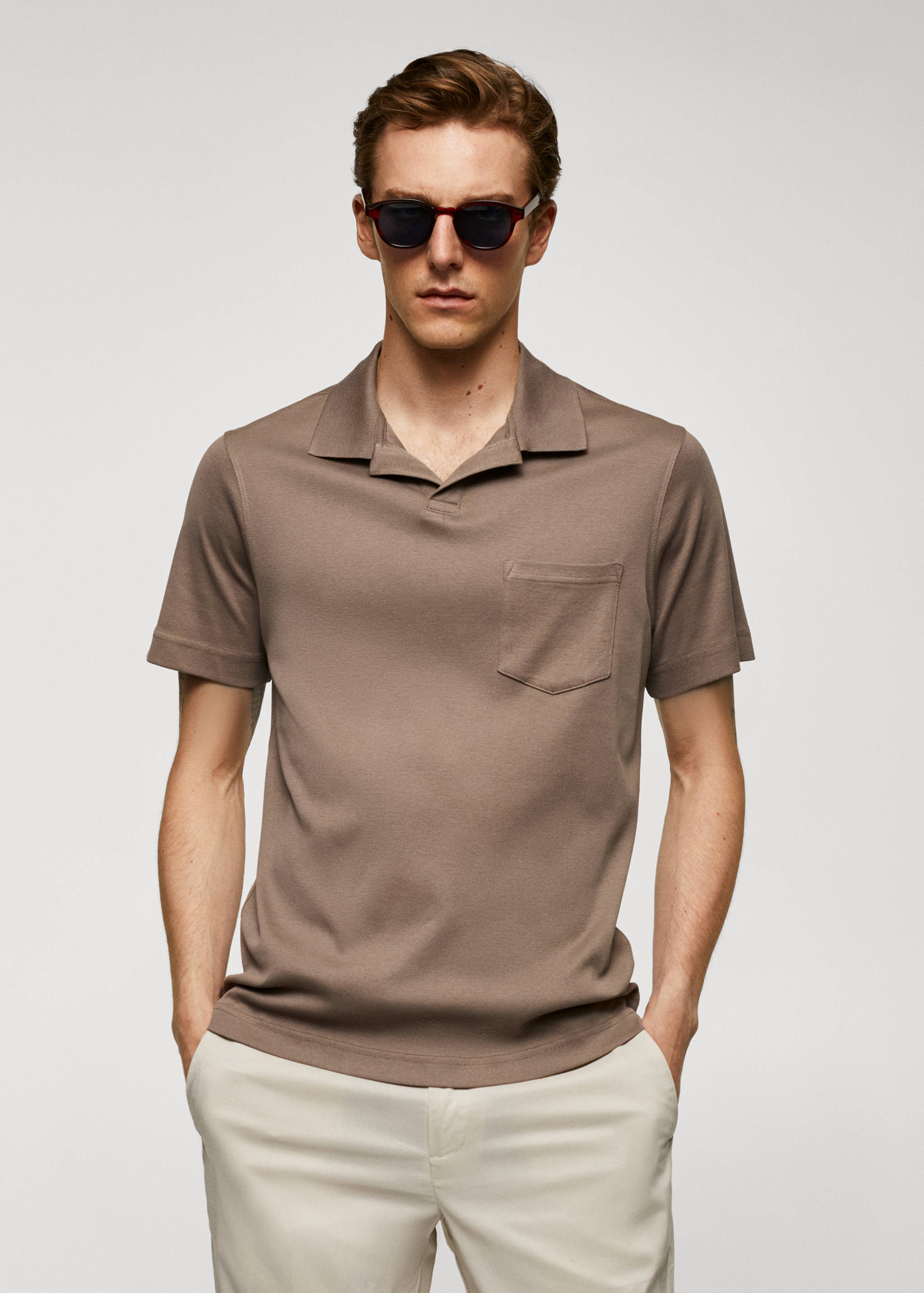 100% cotton polo shirt with pocket - Medium plane