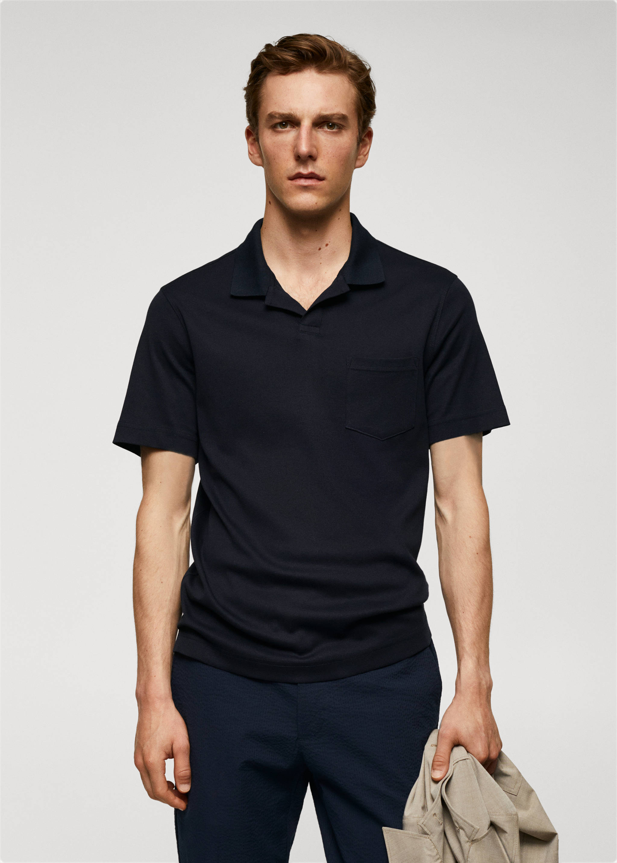 100% cotton polo shirt with pocket - Medium plane