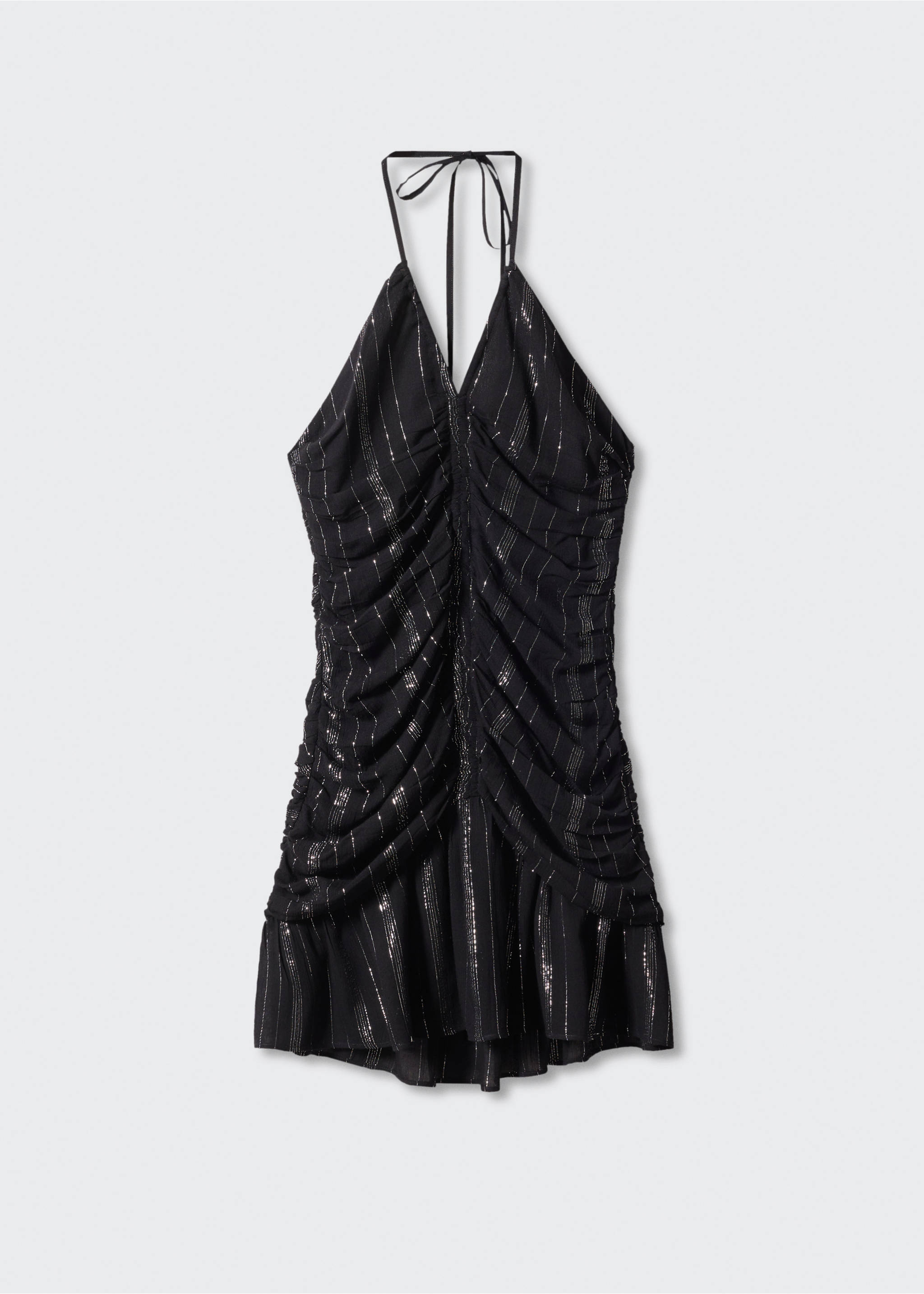 Vestido fruncido volantes - Artículo sin modelo, Negro. Ref: 57000784-00.