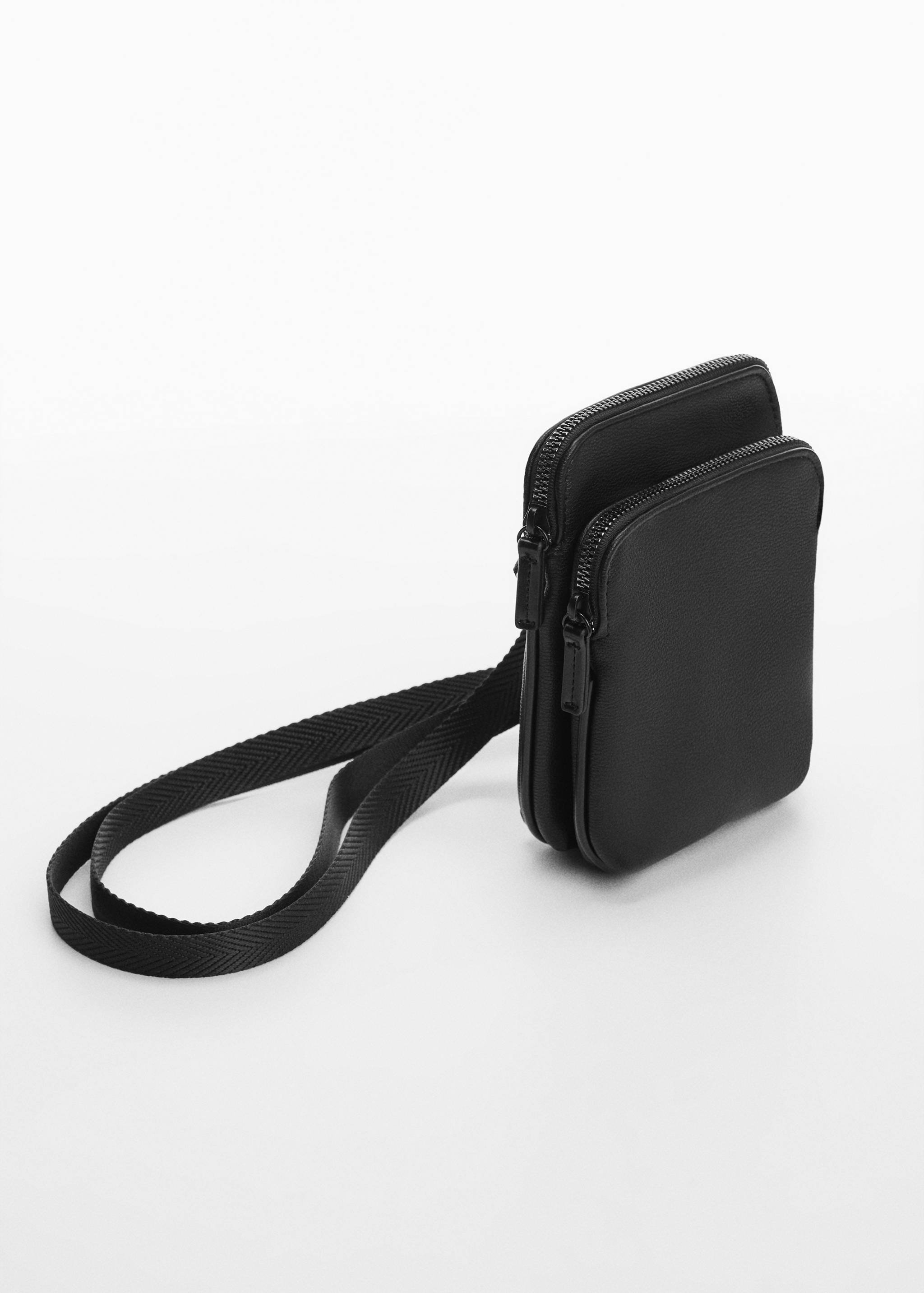 Mini faux-leather shoulder bag - Medium plane